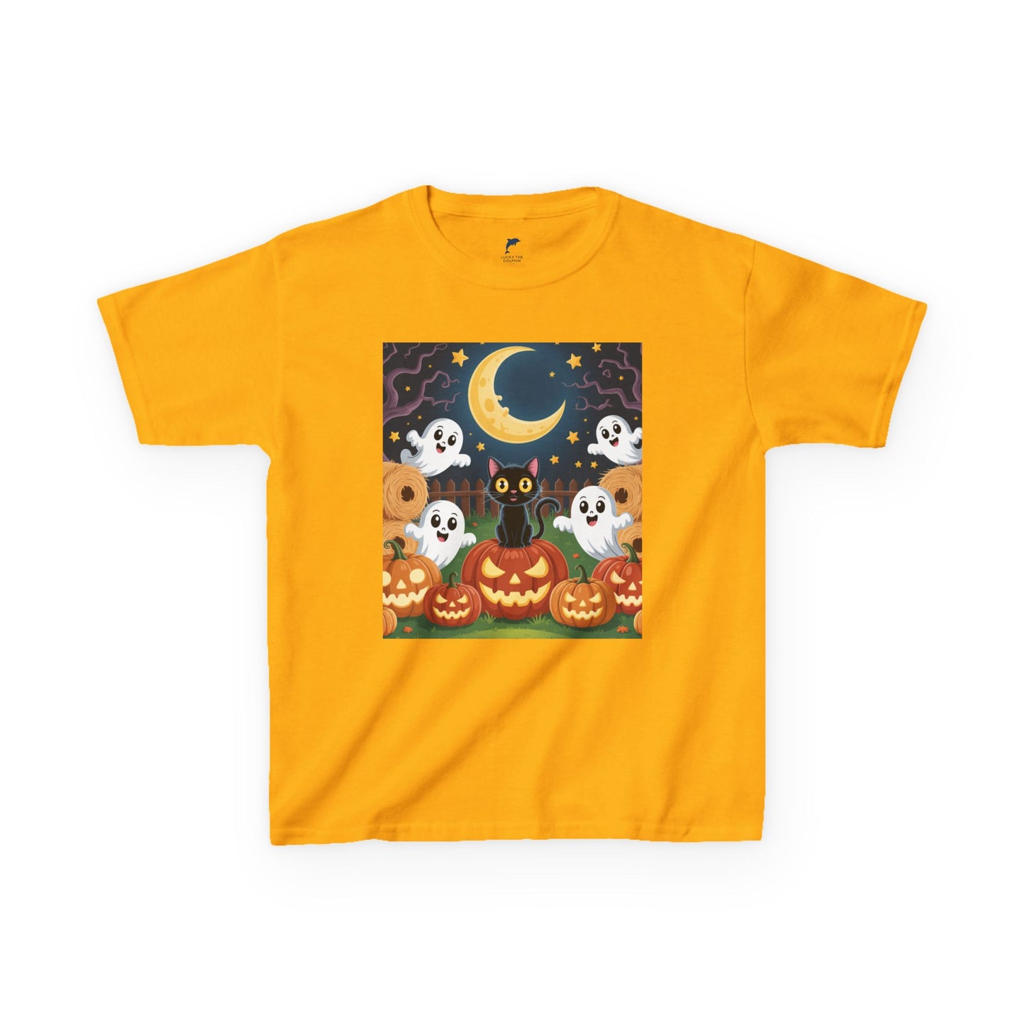 Halloween Cat & Pumpkins T-shirt for kids 🐱🎃👻🕸️