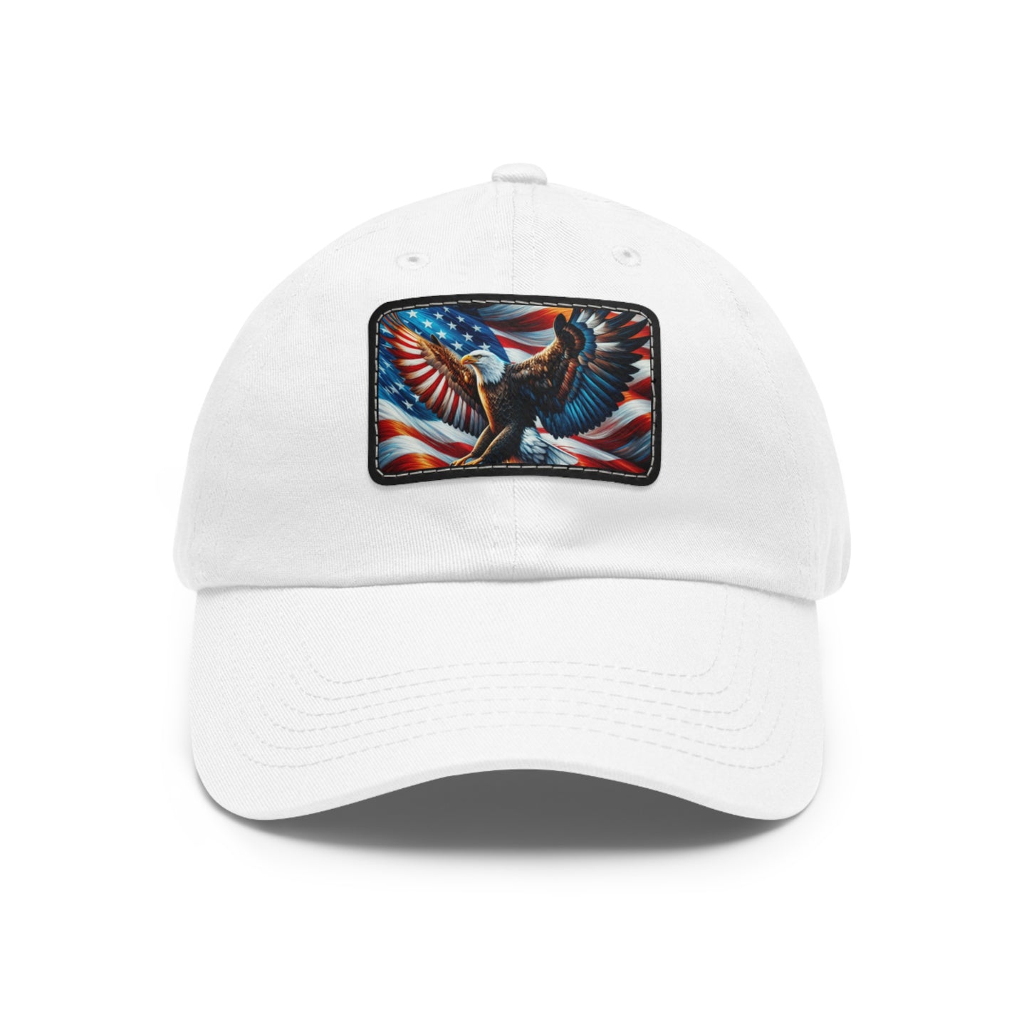 Dad Hat with Leather Patch (Rectangle) (Eagle)