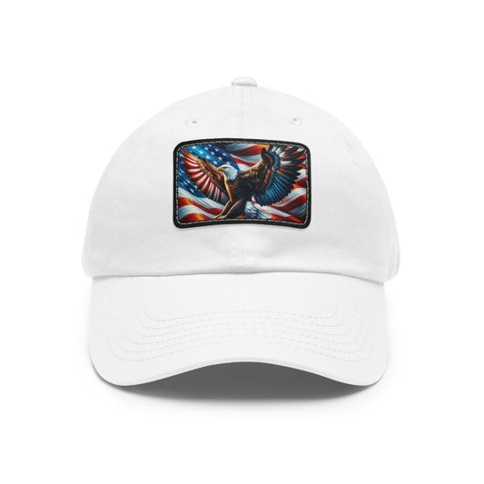 Dad Hat with Leather Patch (Rectangle) (Eagle)