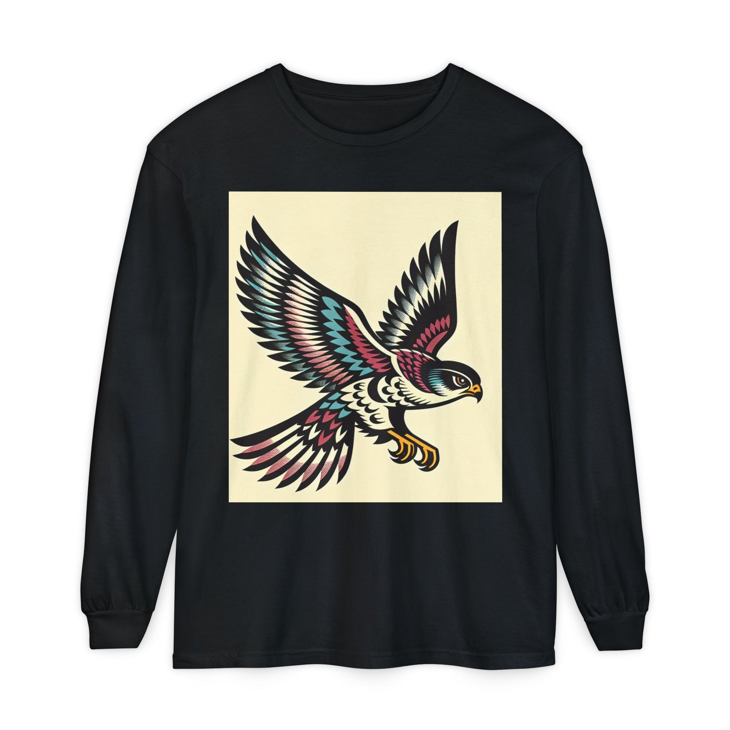 Unisex Garment-dyed Long Sleeve T-Shirt (Falcon)