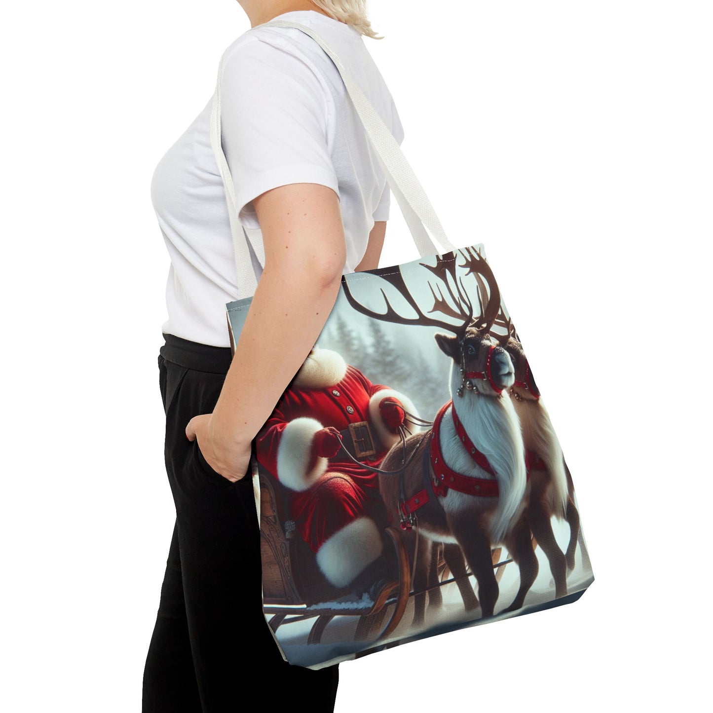 Tote Bag (AOP) (Santa/Reindeer)