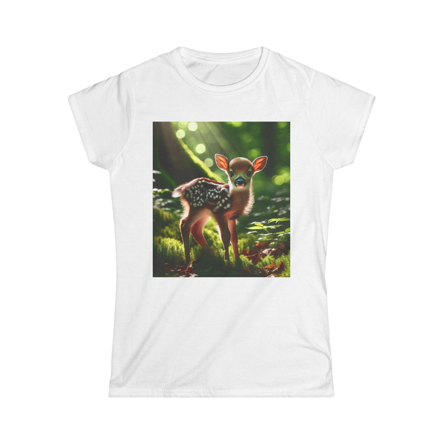 Women's Nature-Inspired Softstyle Tee - Adorable Fawn Graphic