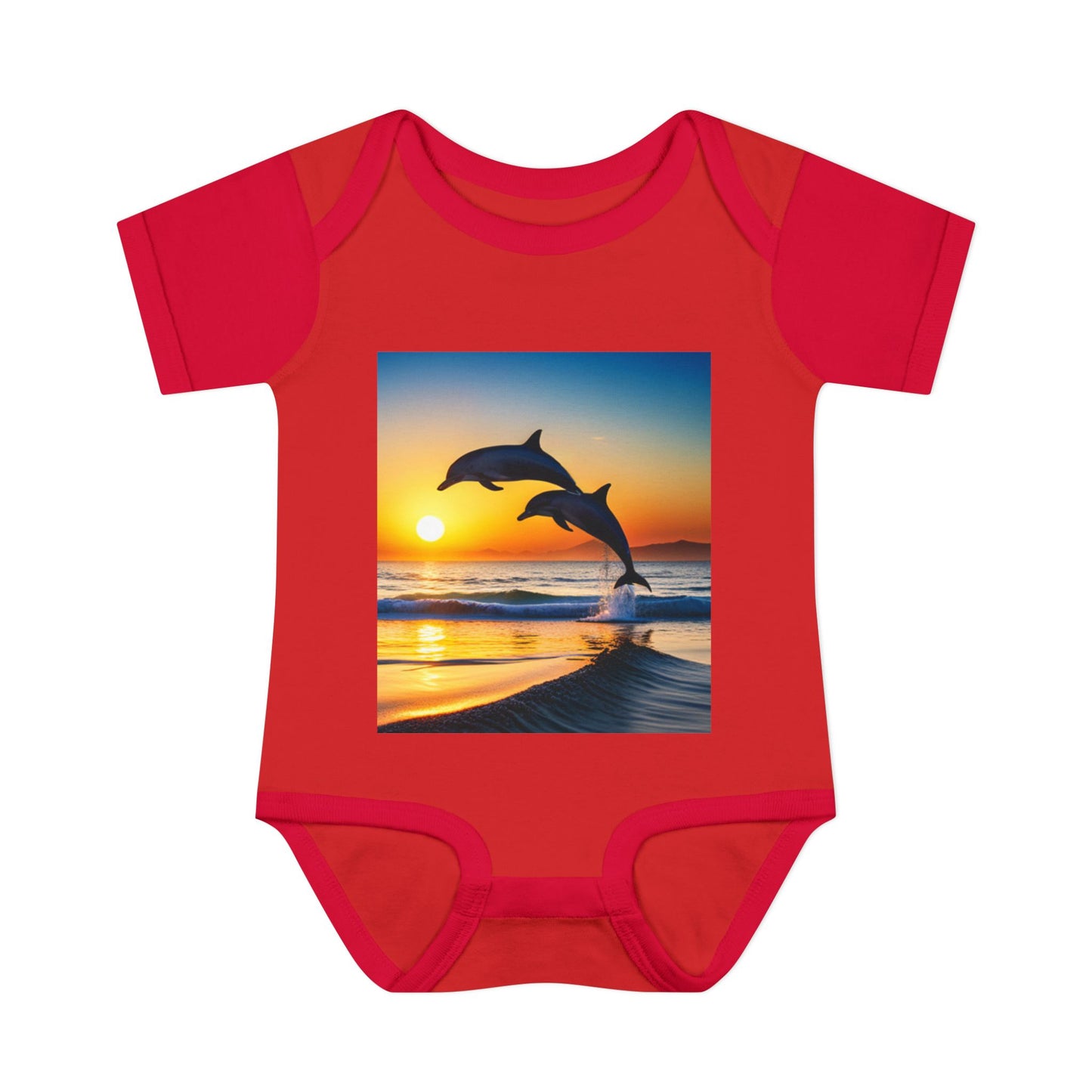 Infant Baby Rib Bodysuit (Dolphins)