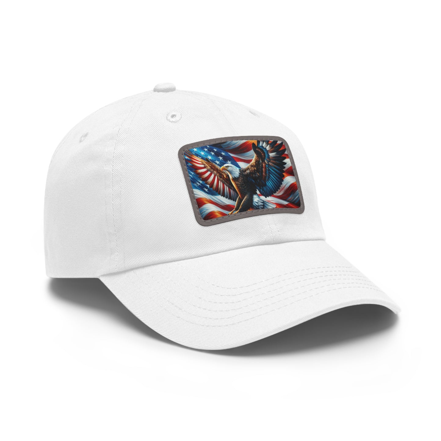Dad Hat with Leather Patch (Rectangle) (Eagle)