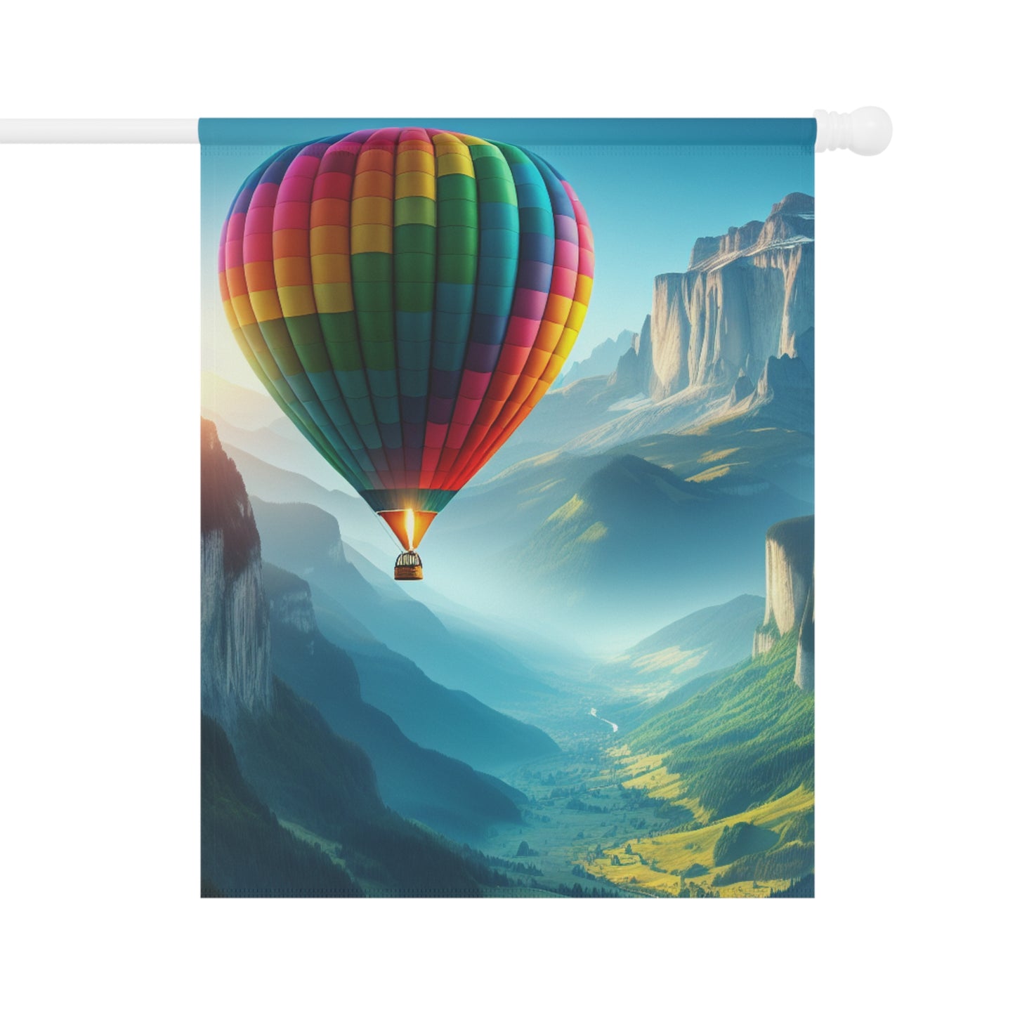 Vibrant Hot Air Balloon Garden Flag - Outdoor Wall Decor for Garden Enthusiasts