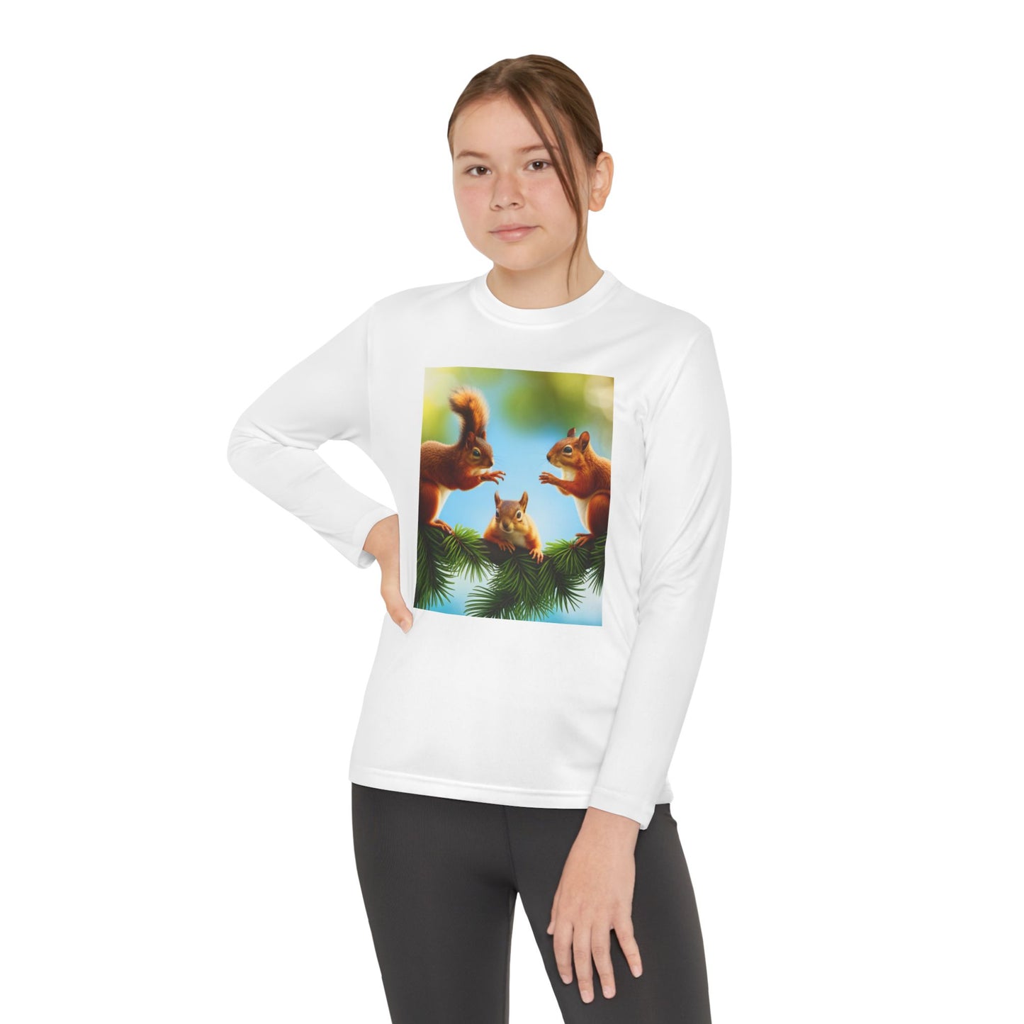 Youth Long Sleeve Competitor Tee (Squirrels)