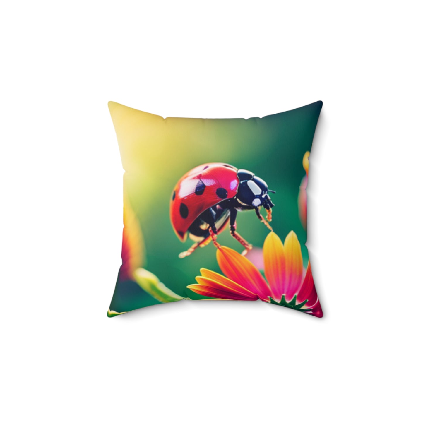 Spun Polyester Square Pillow (Lady Bug)