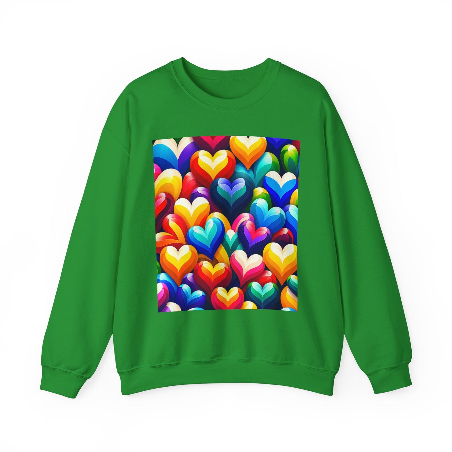 Unisex Heavy Blend™ Crewneck Sweatshirt (Colorful Hearts)