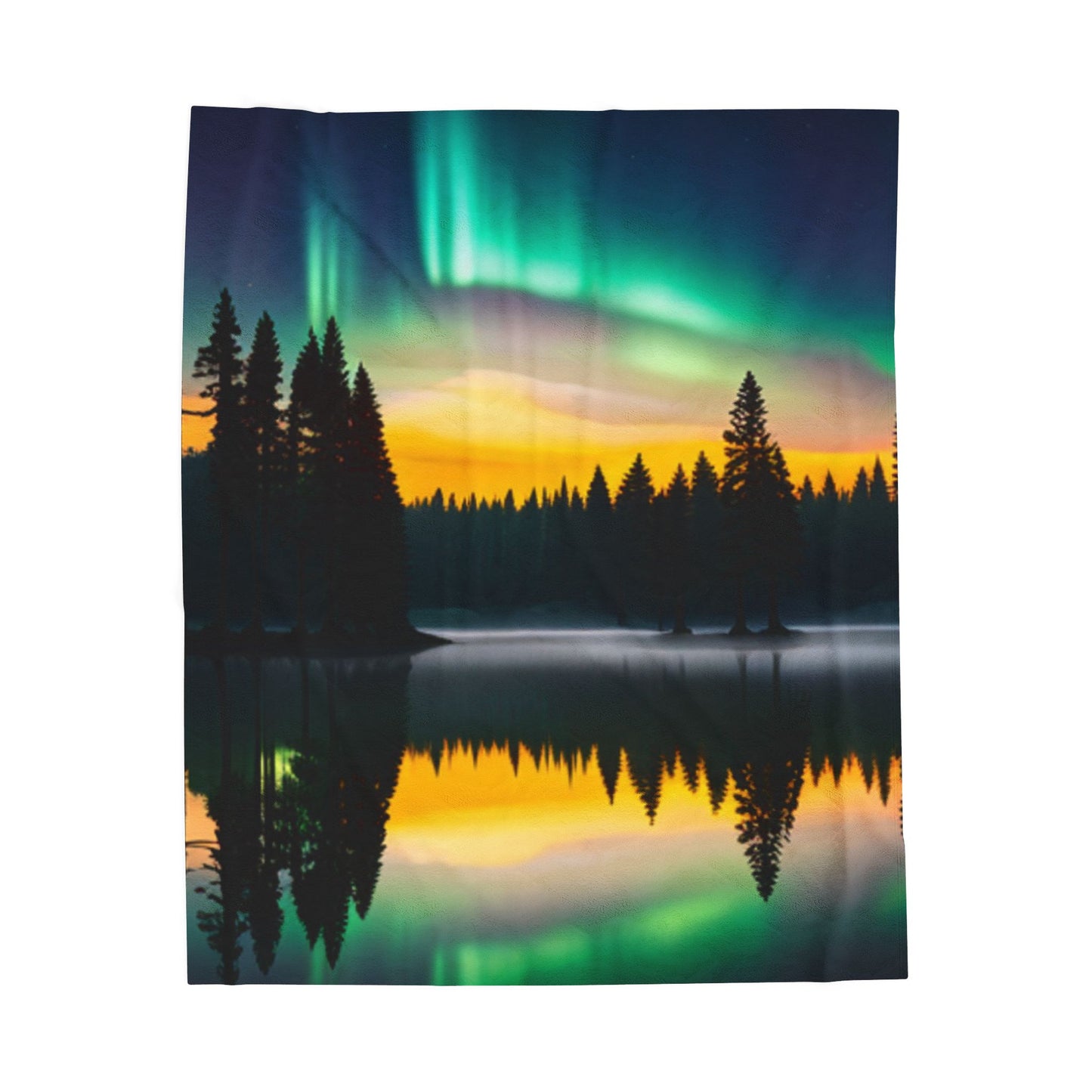 Velveteen Plush Blanket (Northern Lights)