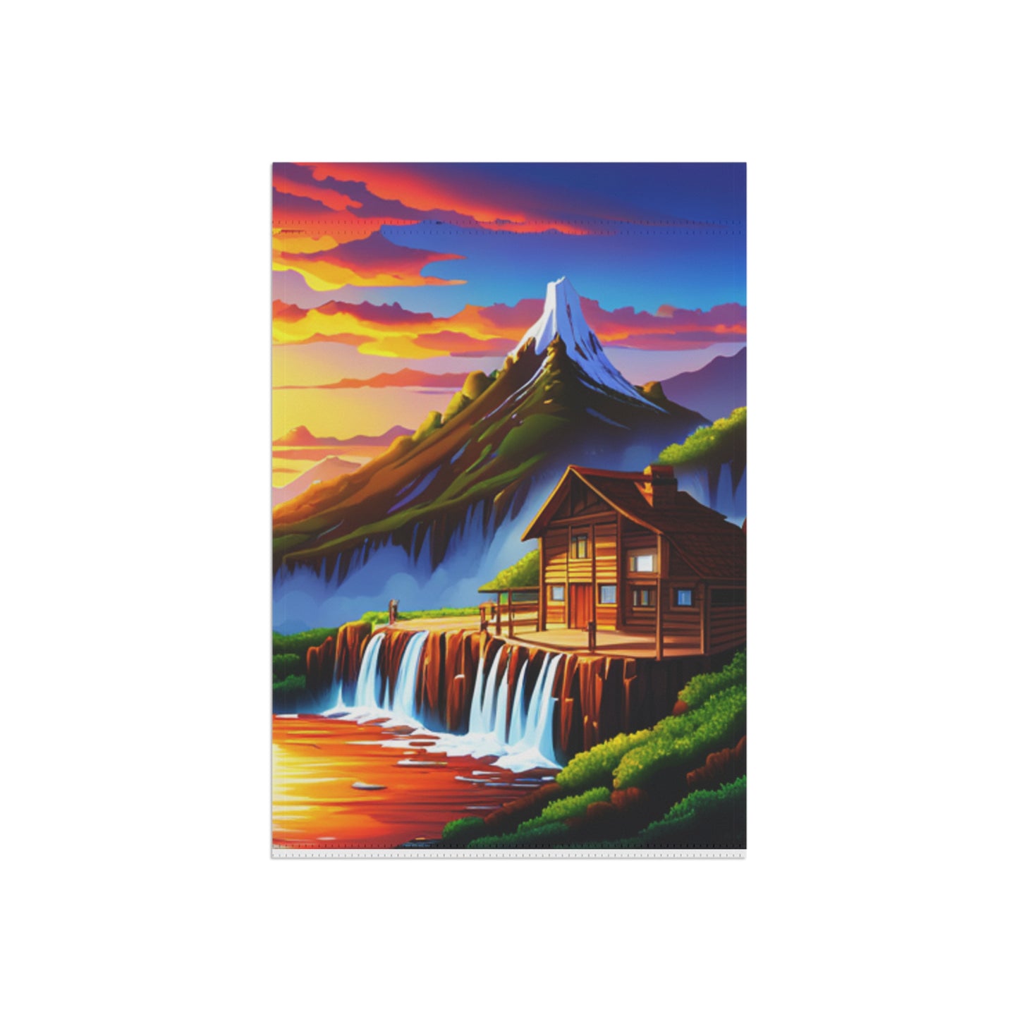 Garden & House Banner (Waterfall/Cabin)