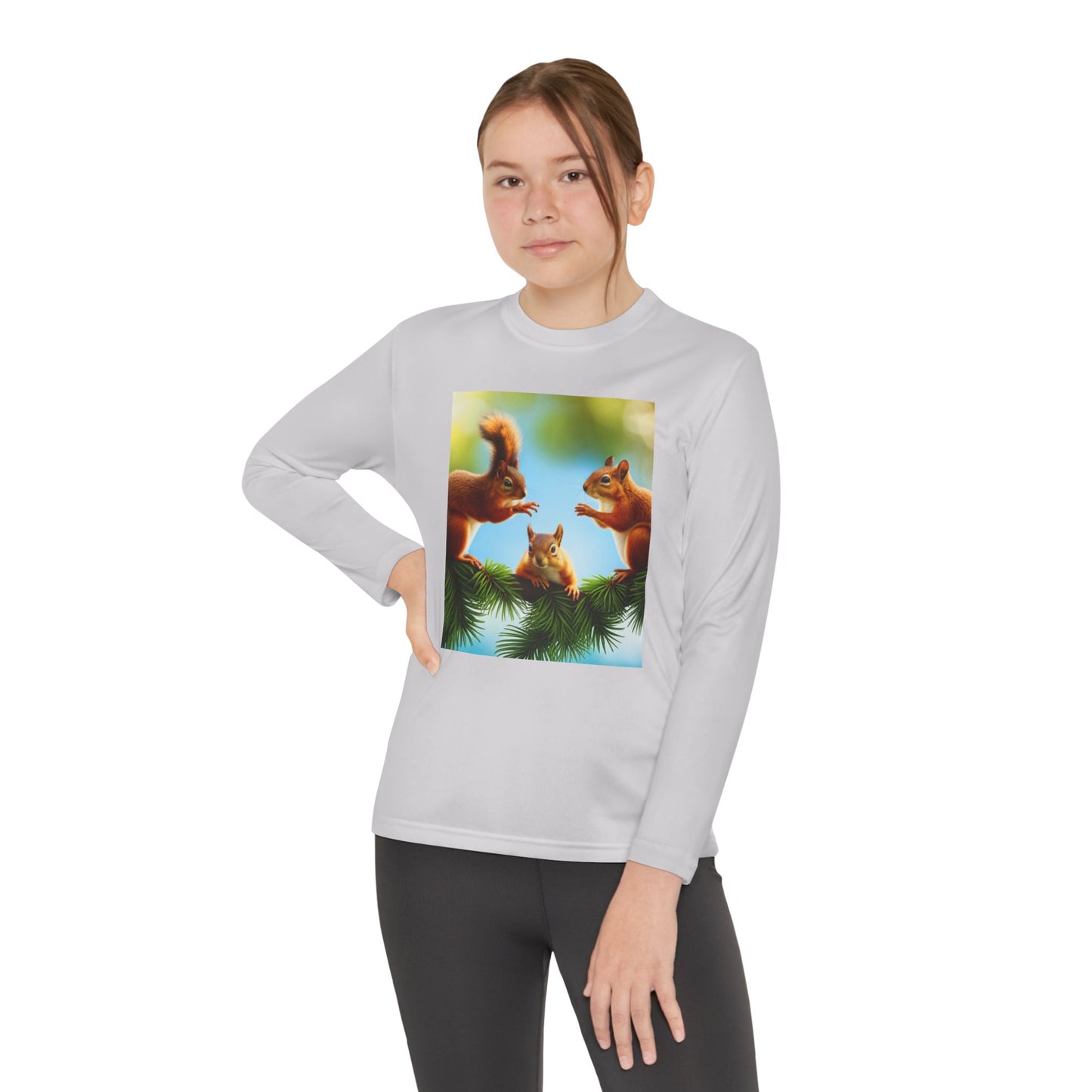 Youth Long Sleeve Competitor Tee (Squirrels)