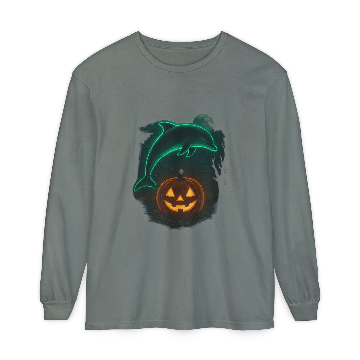 Spooky Dolphin Halloween Long Sleeve Tee