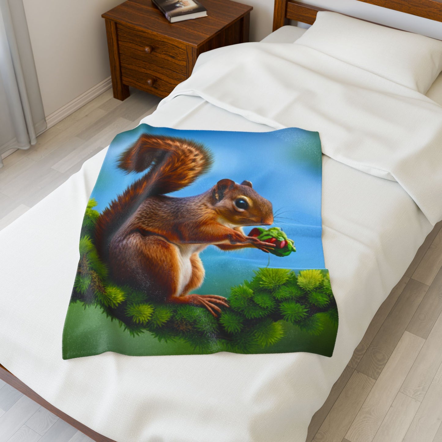 Velveteen Plush Blanket (Squirrel)