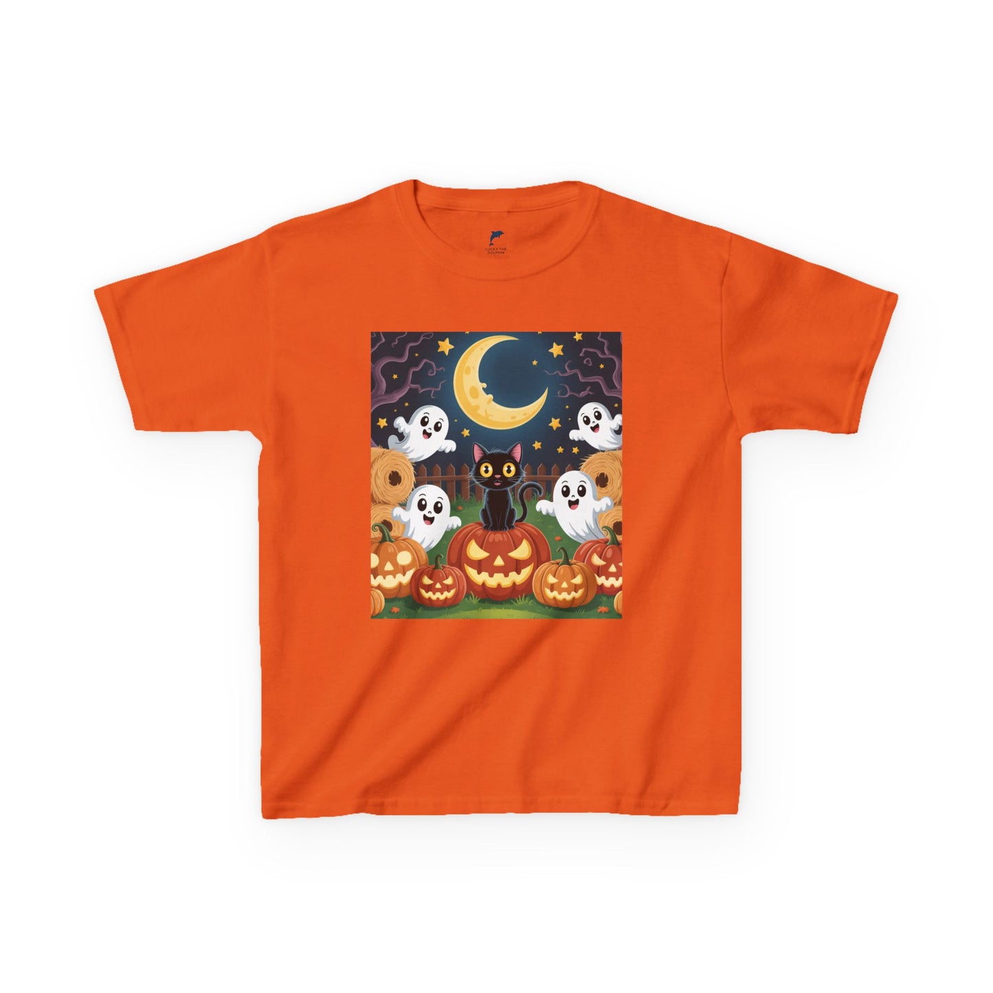 Halloween Cat & Pumpkins T-shirt for kids 🐱🎃👻🕸️