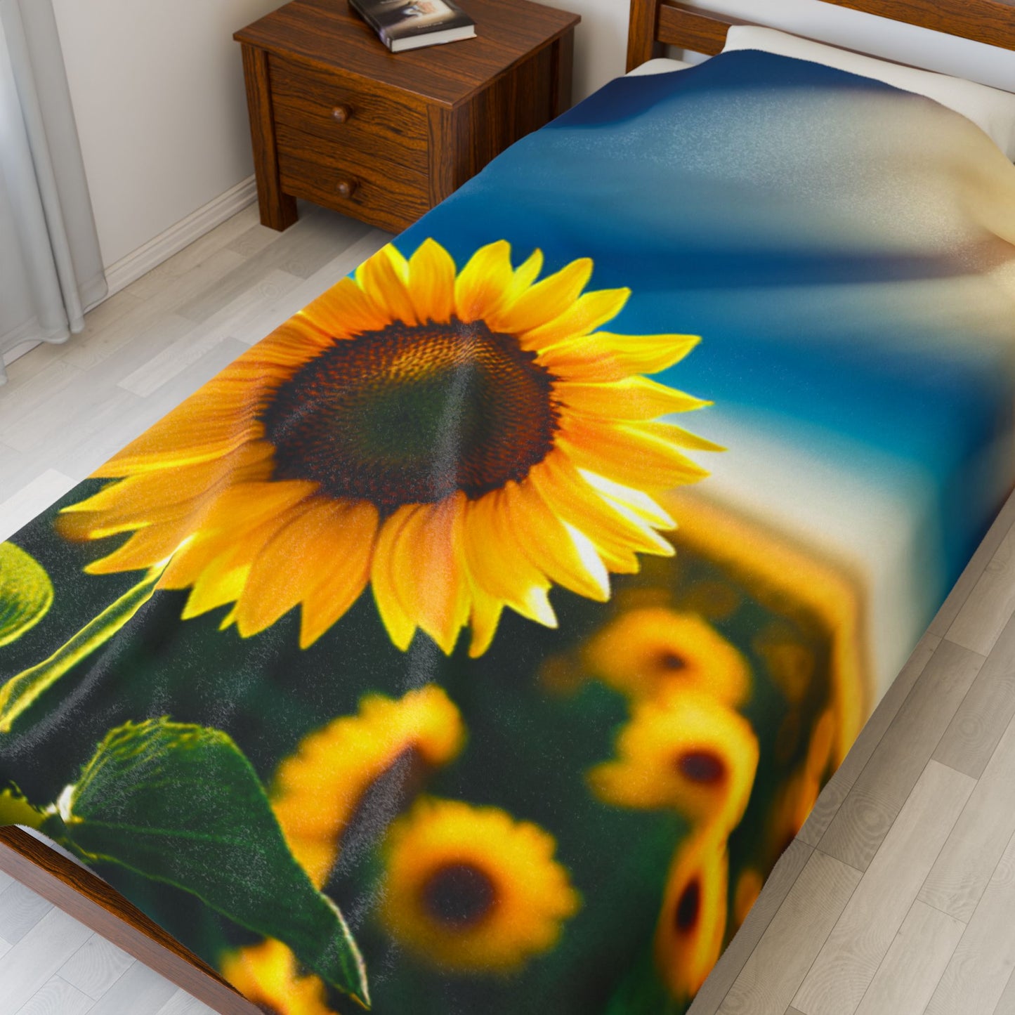 Velveteen Plush Blanket (Sunflower)