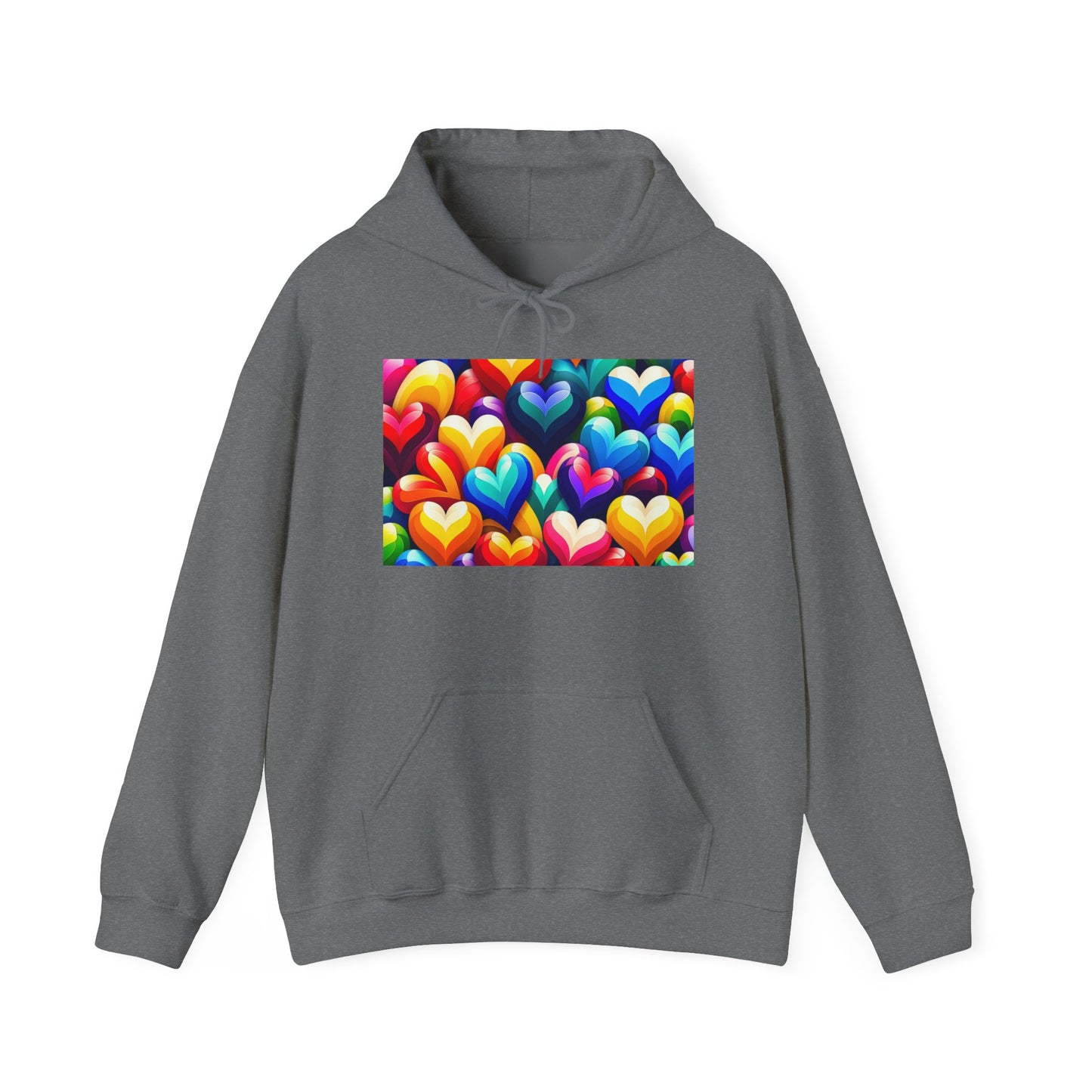 Unisex Heavy Blend™ Hooded Sweatshirt (Colorful Hearts)