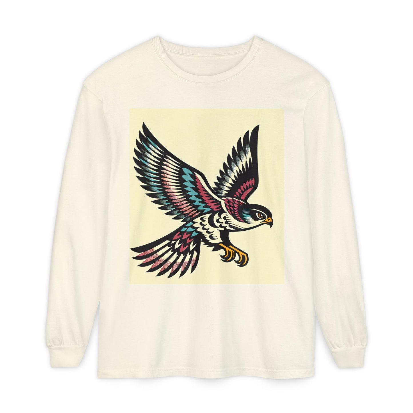 Unisex Garment-dyed Long Sleeve T-Shirt (Falcon)