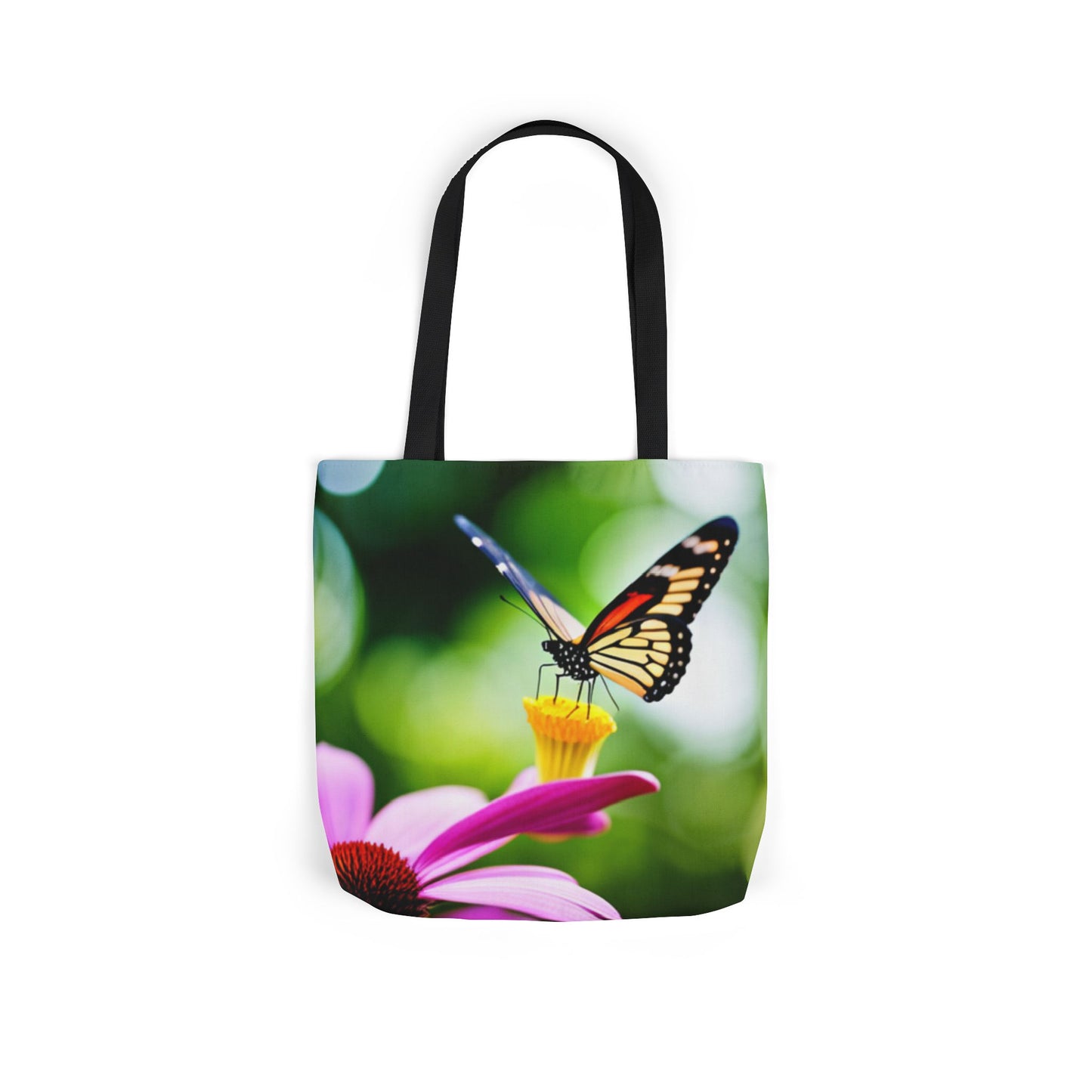 Canvas Tote Bag, 5-Color Straps (Butterflies)