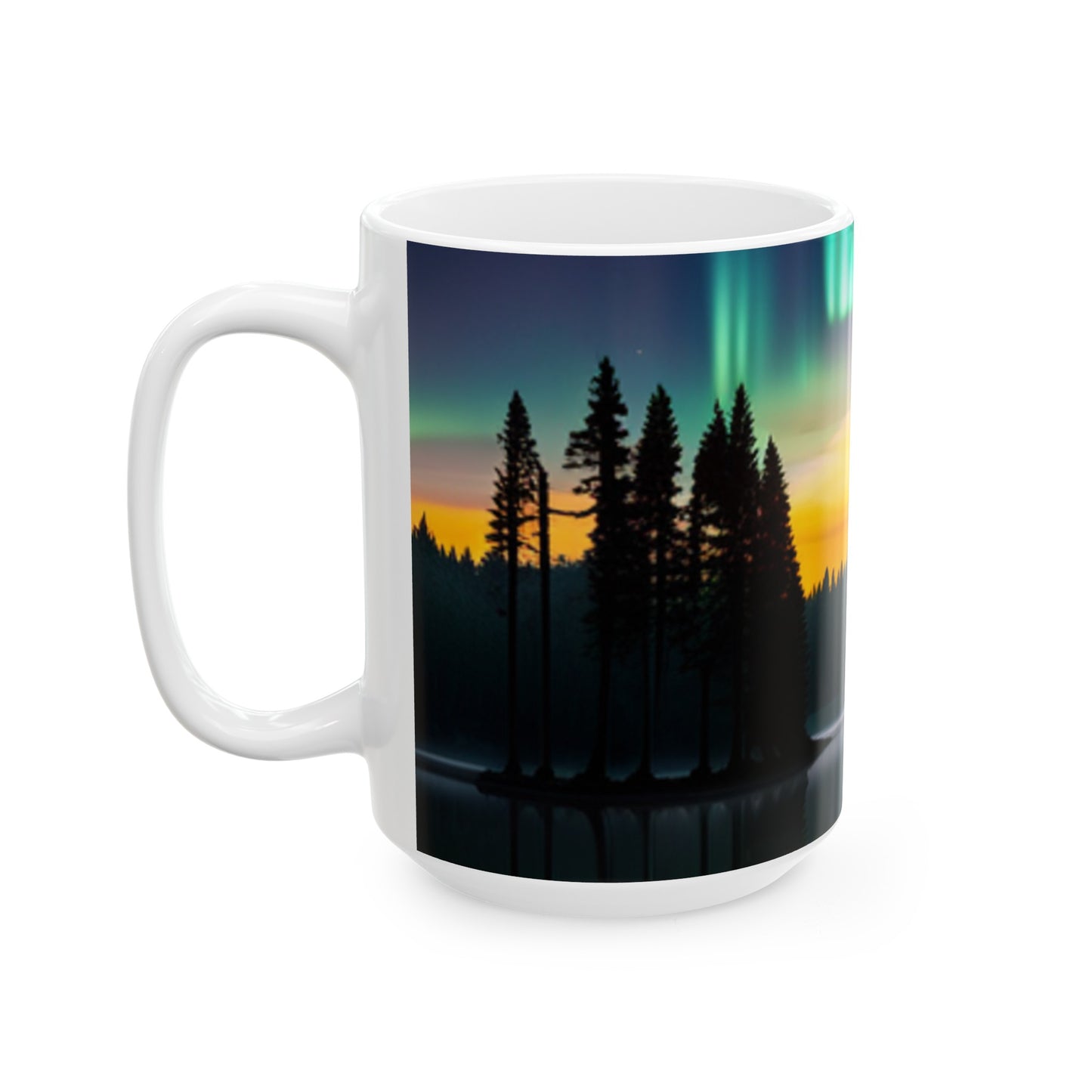 Ceramic Mug, (11oz, 15oz) (Northern Lights)