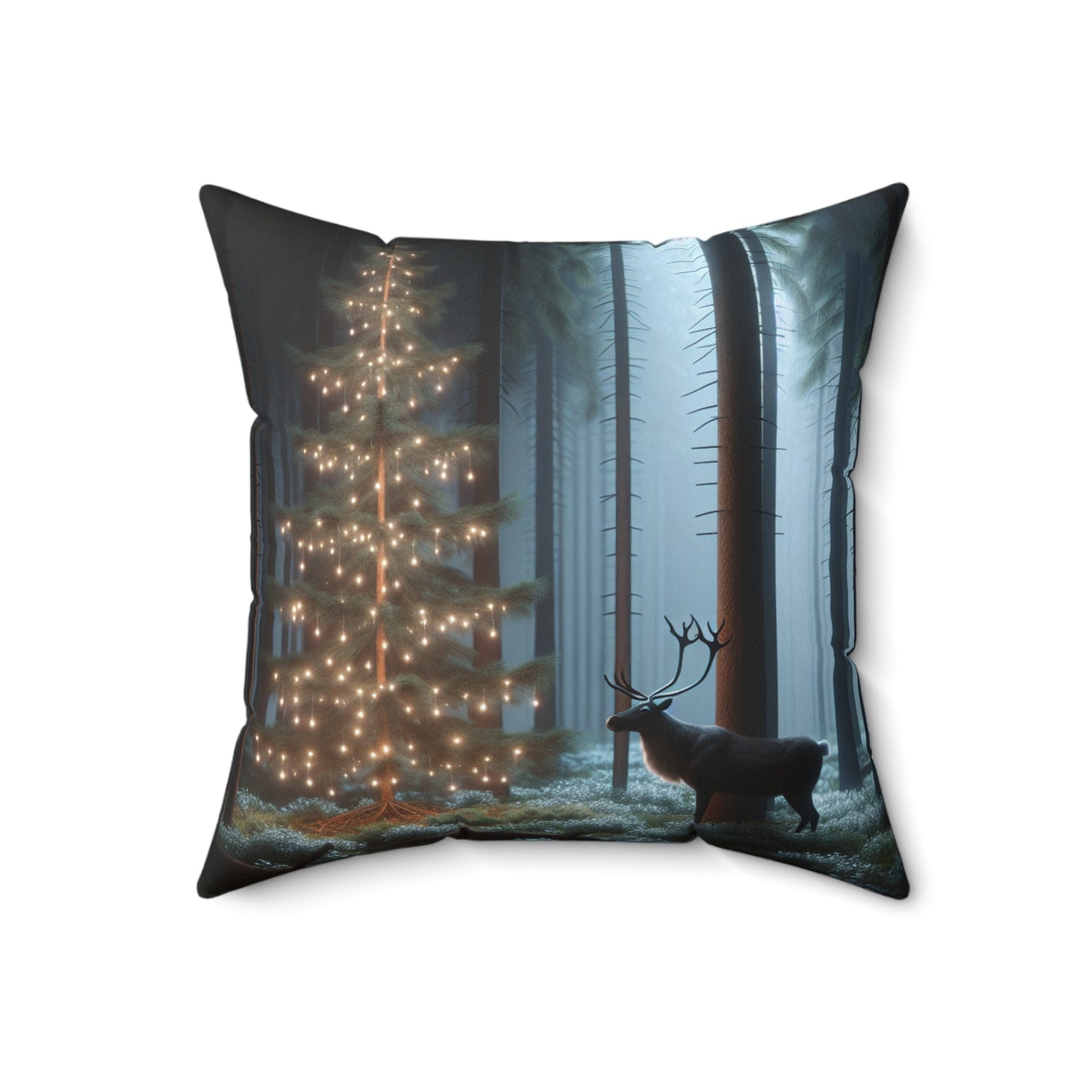 Spun Polyester Square Pillow (Reindeer)