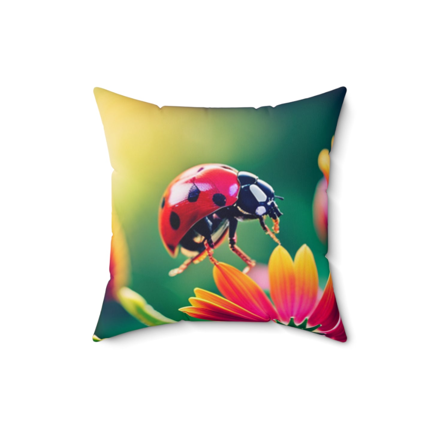 Spun Polyester Square Pillow (Lady Bug)