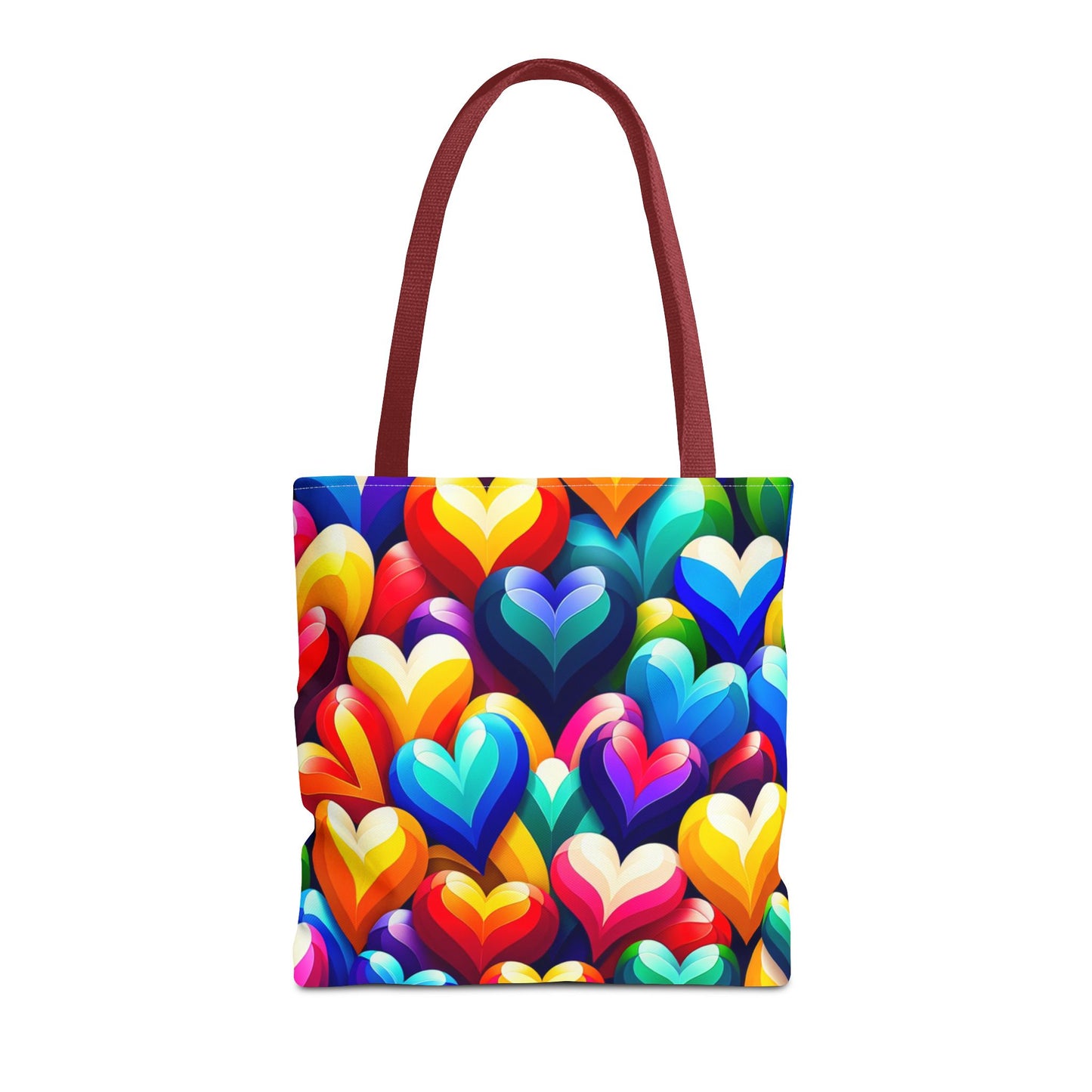 Tote Bag (AOP) (Colorful Hearts)
