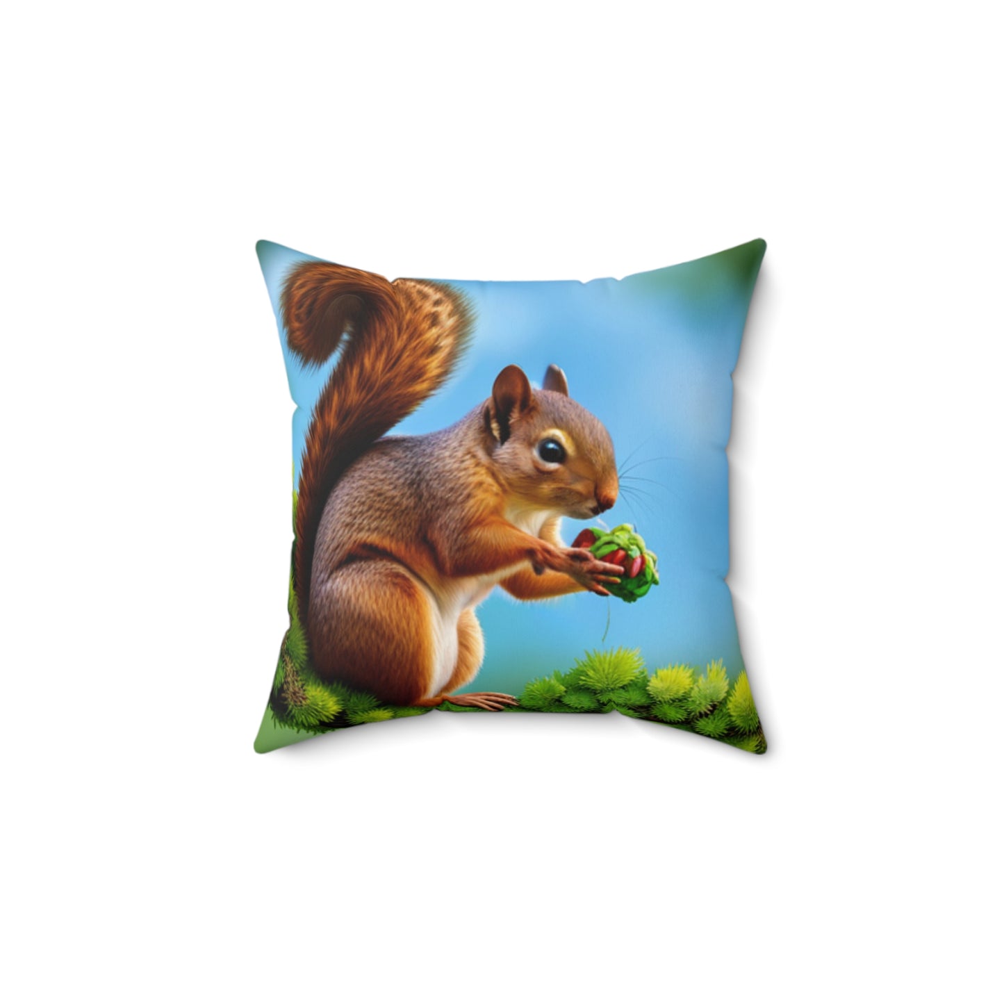 Spun Polyester Square Pillow (Squirrel)