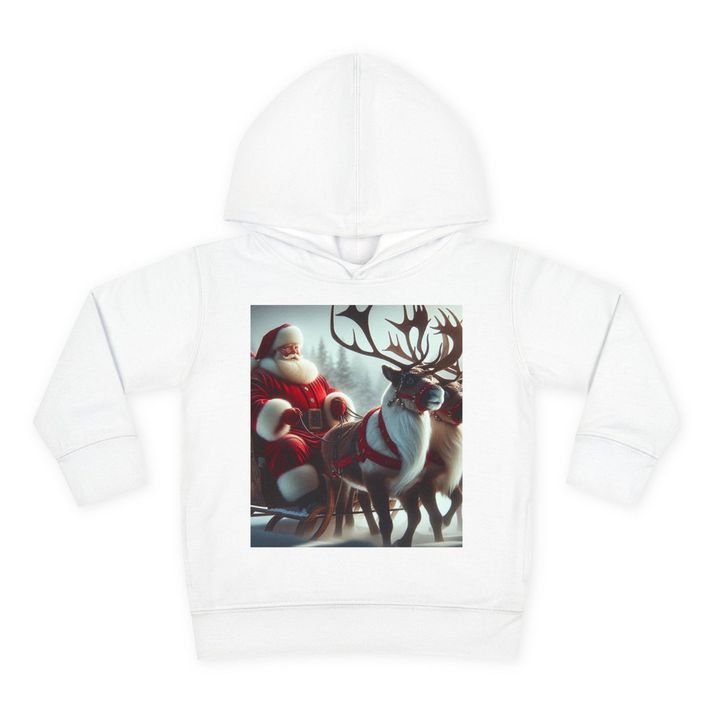 Toddler Pullover Fleece Hoodie (Santa/Reindeer)