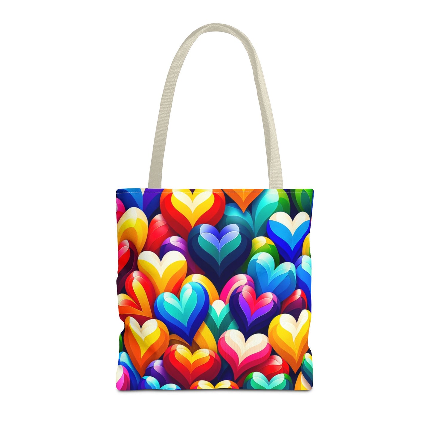 Tote Bag (AOP) (Colorful Hearts)