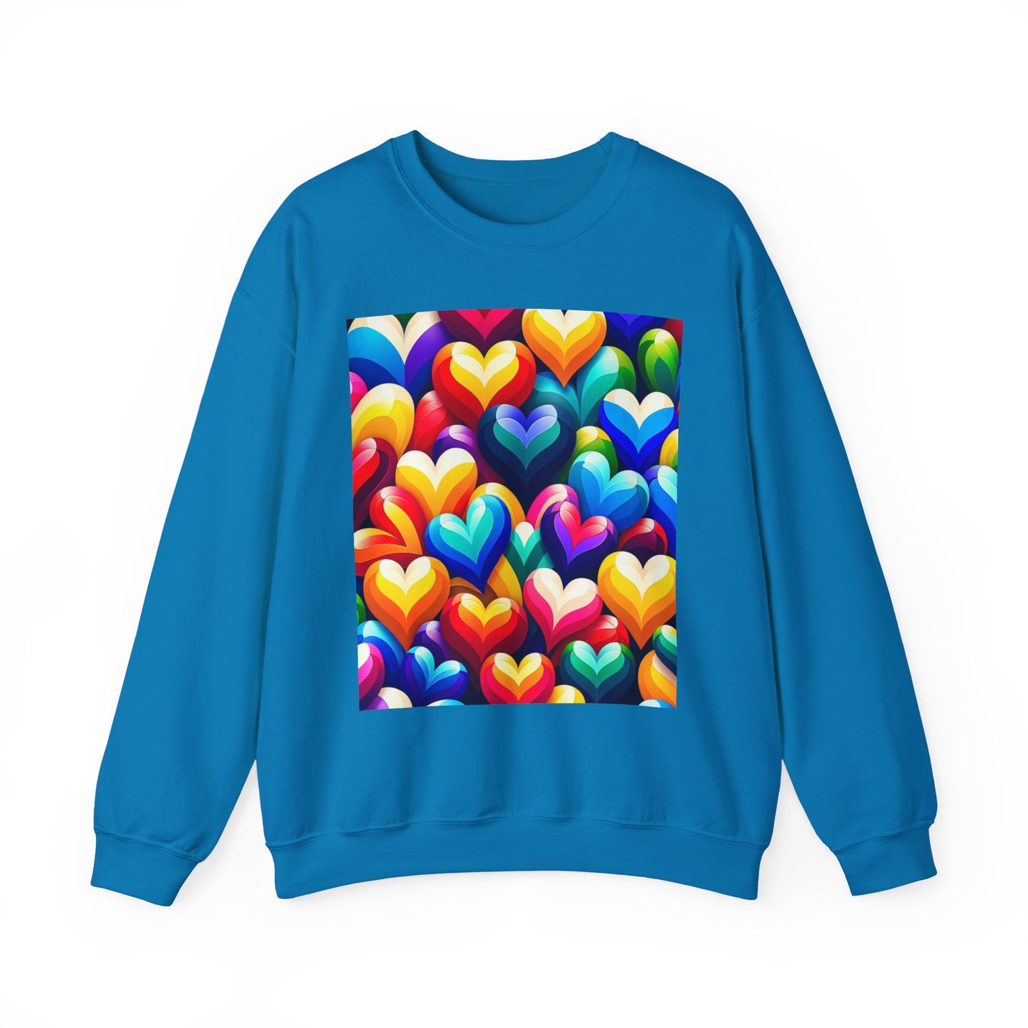 Unisex Heavy Blend™ Crewneck Sweatshirt (Colorful Hearts)