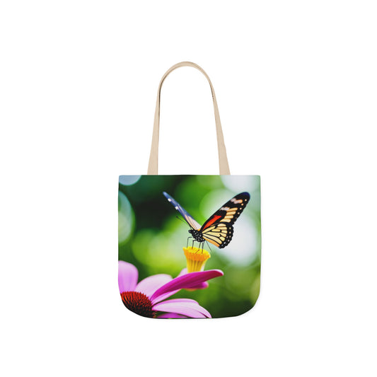 Canvas Tote Bag, 5-Color Straps (Butterflies)