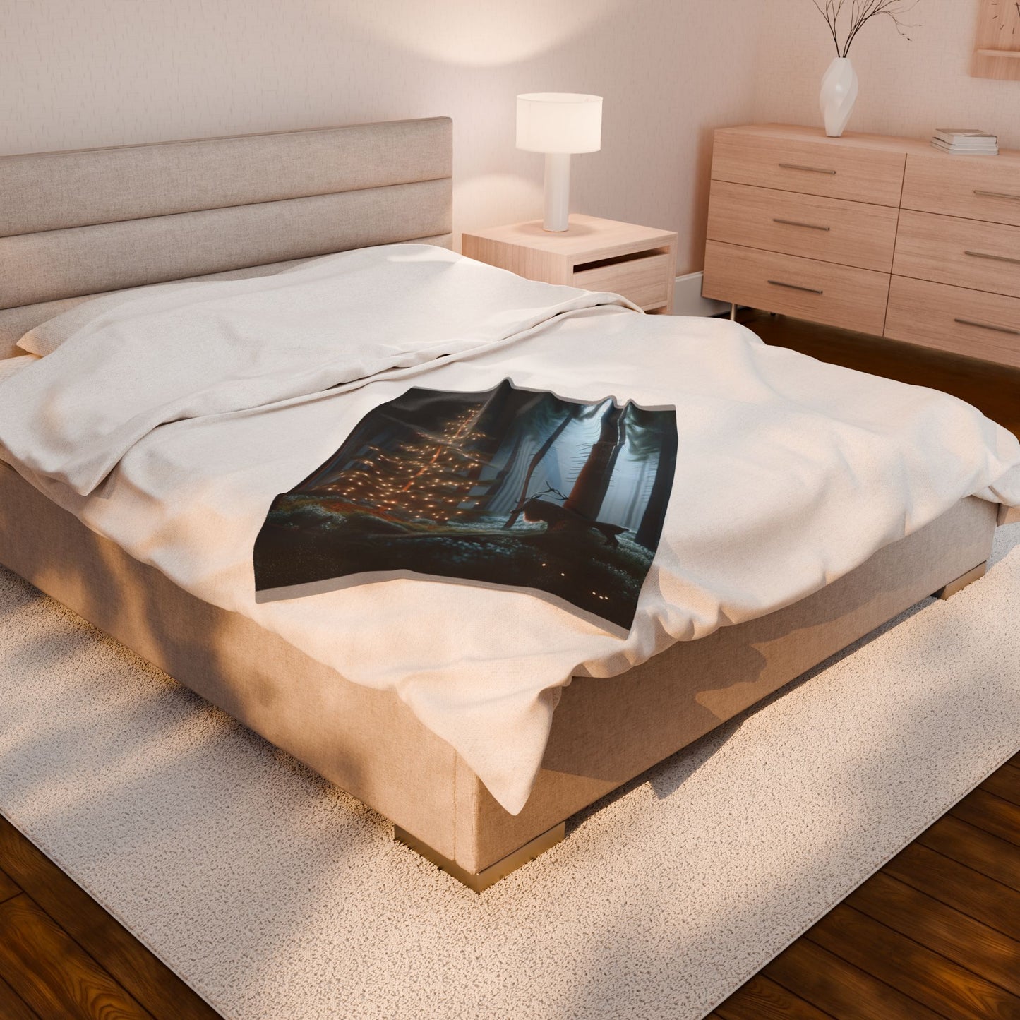 Velveteen Plush Blanket (Reindeer)