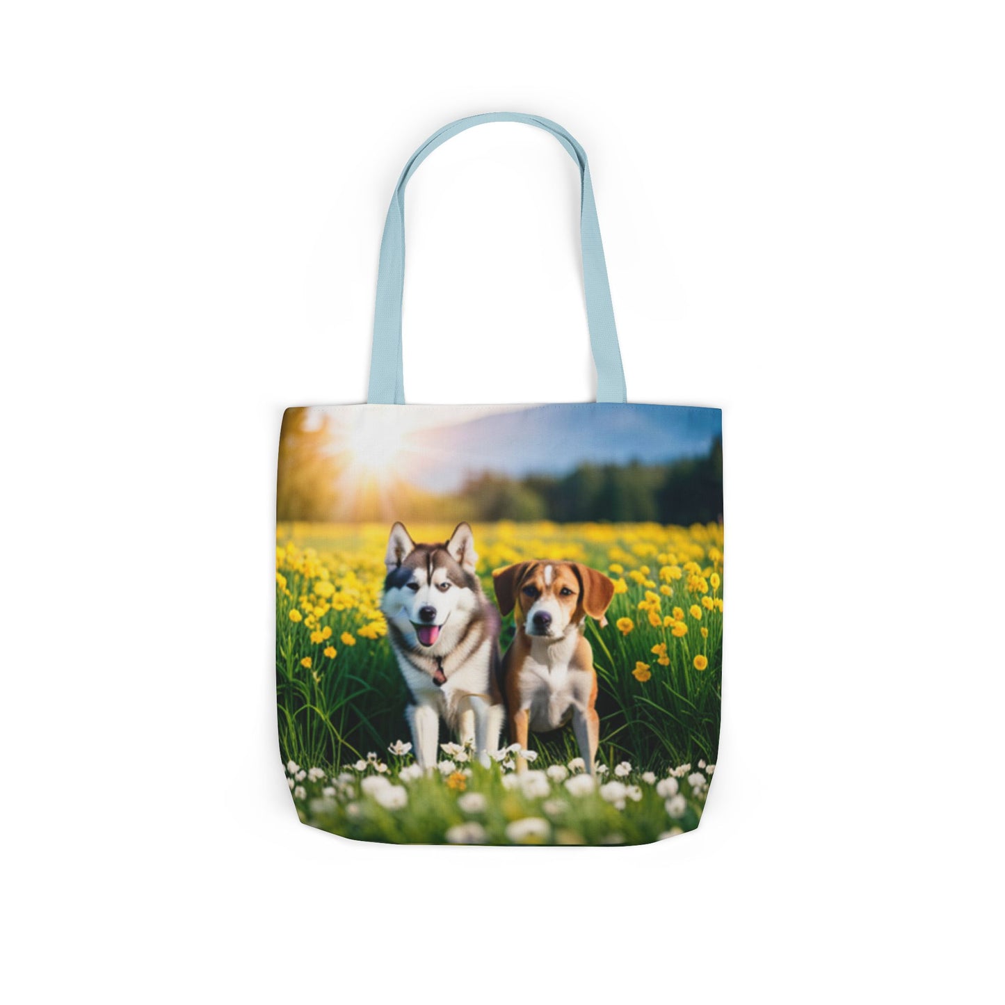 Canvas Tote Bag, 5-Color Straps (Husky/Beagle)