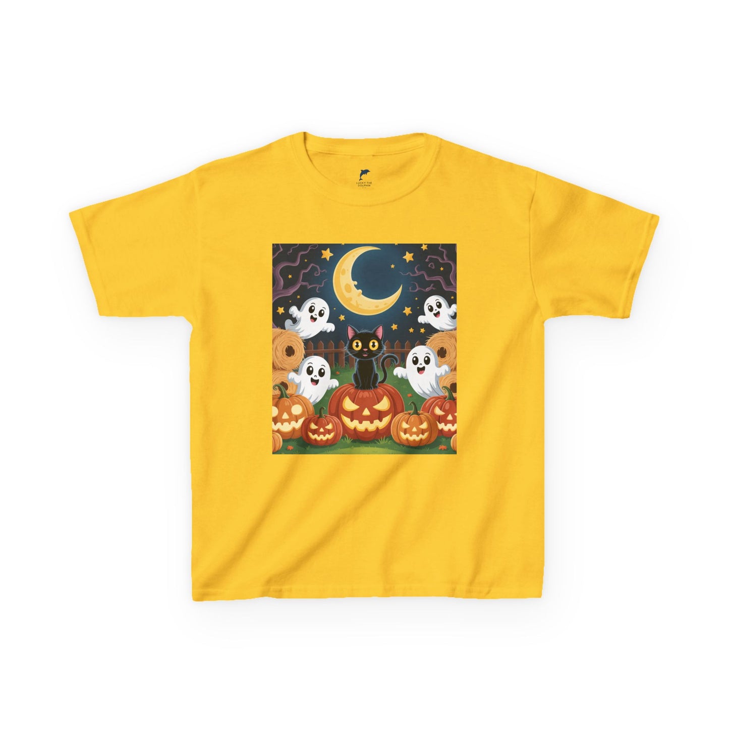 Halloween Cat & Pumpkins T-shirt for kids 🐱🎃👻🕸️