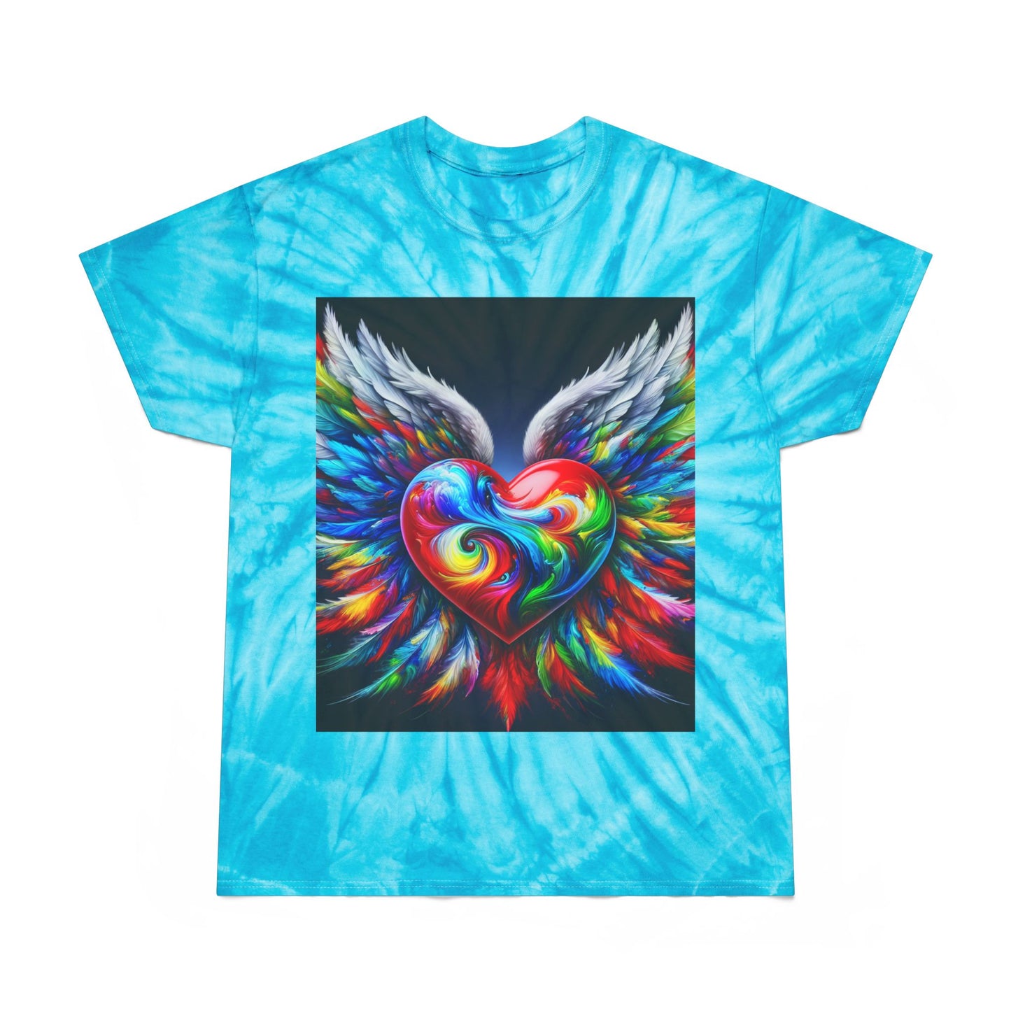 Vibrant Tie-Dye Tee with Heart Design - Celebrate Love & Freedom