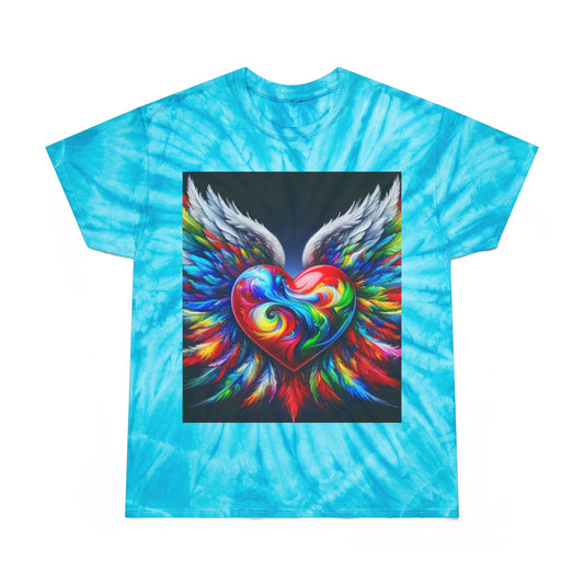 Vibrant Tie-Dye Tee with Heart Design - Celebrate Love & Freedom
