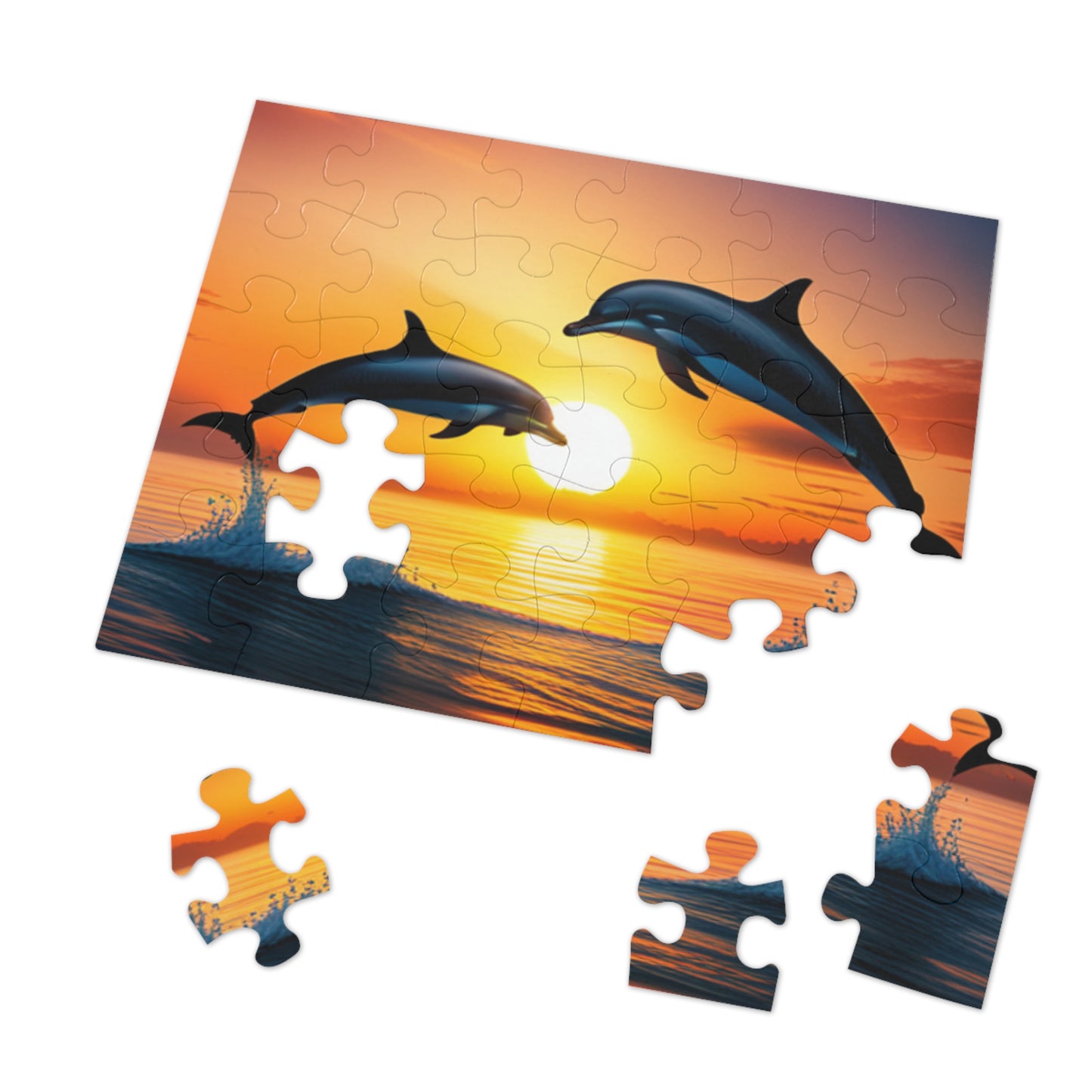 Jigsaw Puzzle (30, 110, 252, 500,1000-Piece) (Dolphins)