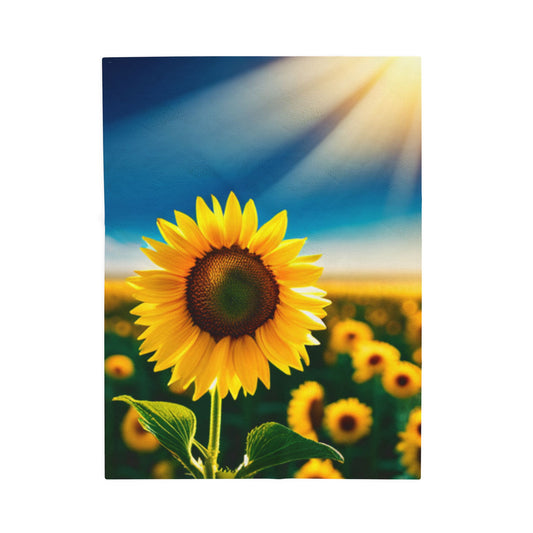 Velveteen Plush Blanket (Sunflower)