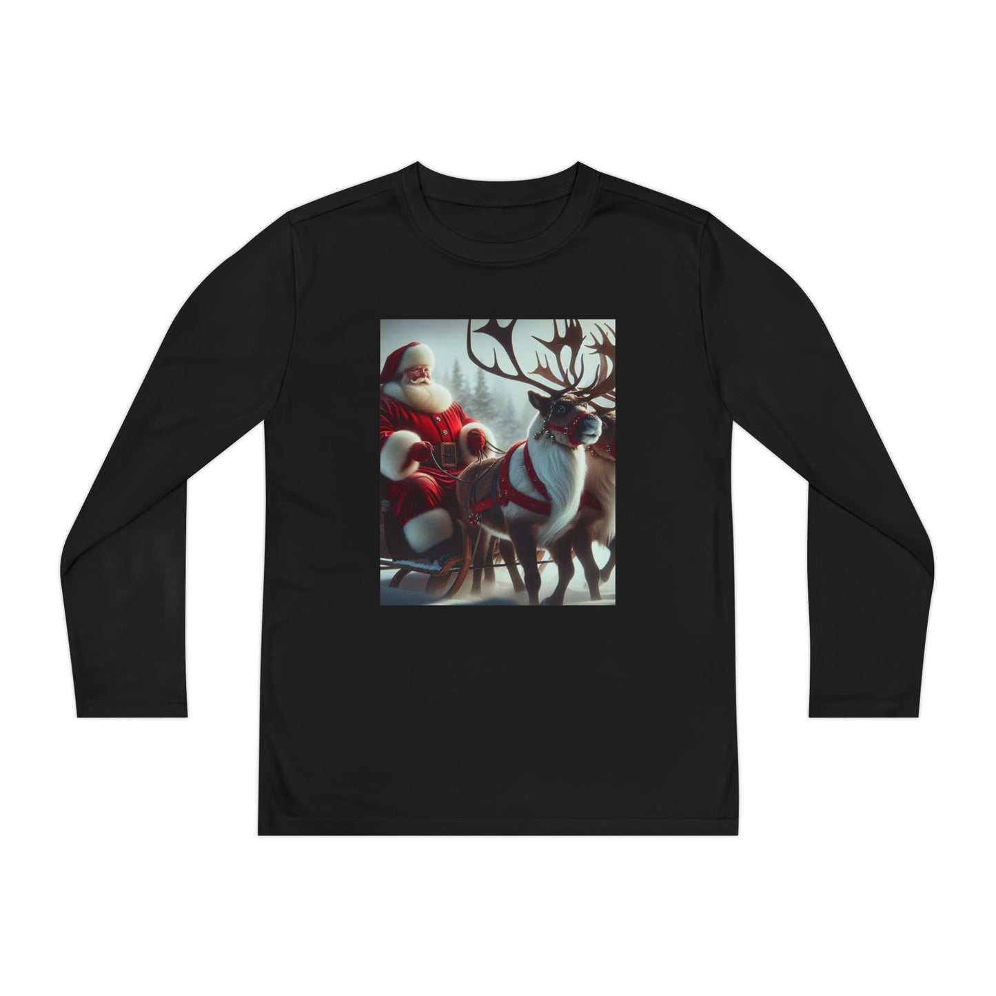 Youth Long Sleeve Competitor Tee (Santa/Reindeer)