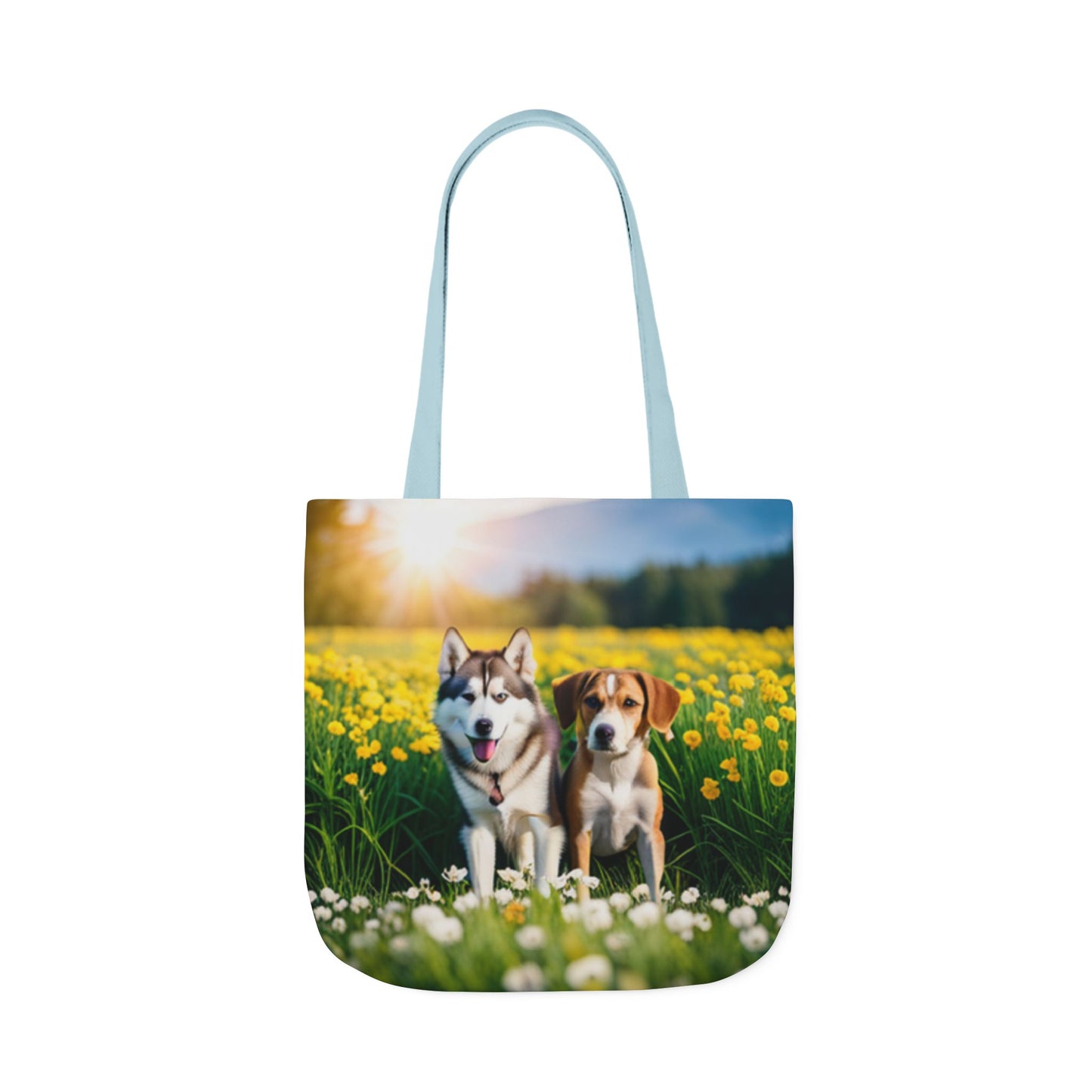 Canvas Tote Bag, 5-Color Straps (Husky/Beagle)