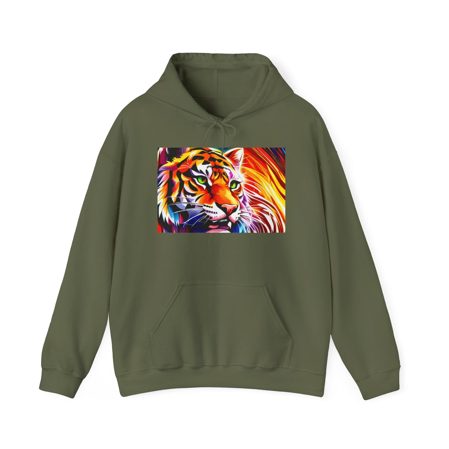 Unisex Heavy Blend™ Hooded Sweatshirt (Tiger Colorful)