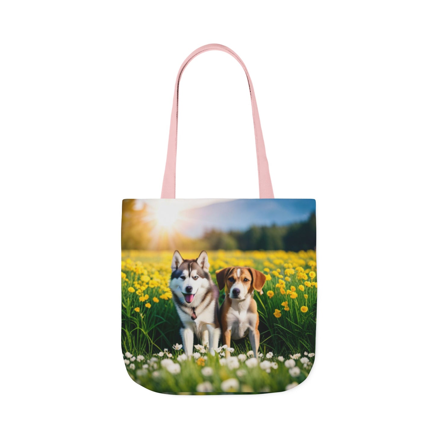 Canvas Tote Bag, 5-Color Straps (Husky/Beagle)