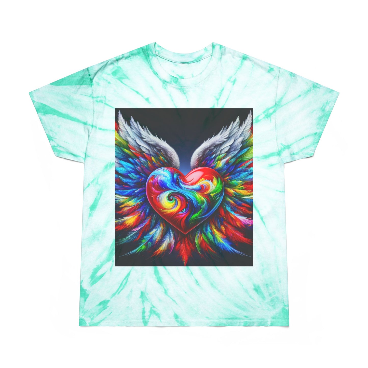Vibrant Tie-Dye Tee with Heart Design - Celebrate Love & Freedom
