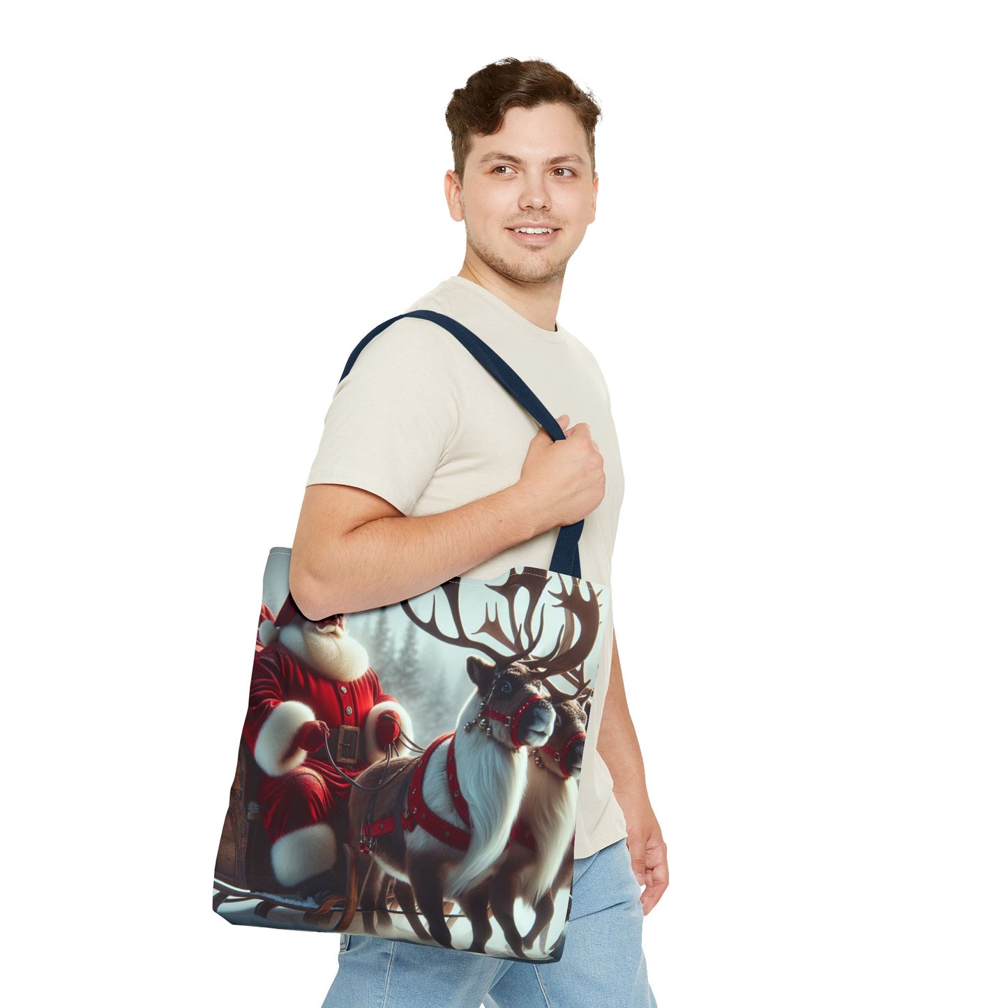 Tote Bag (AOP) (Santa/Reindeer)