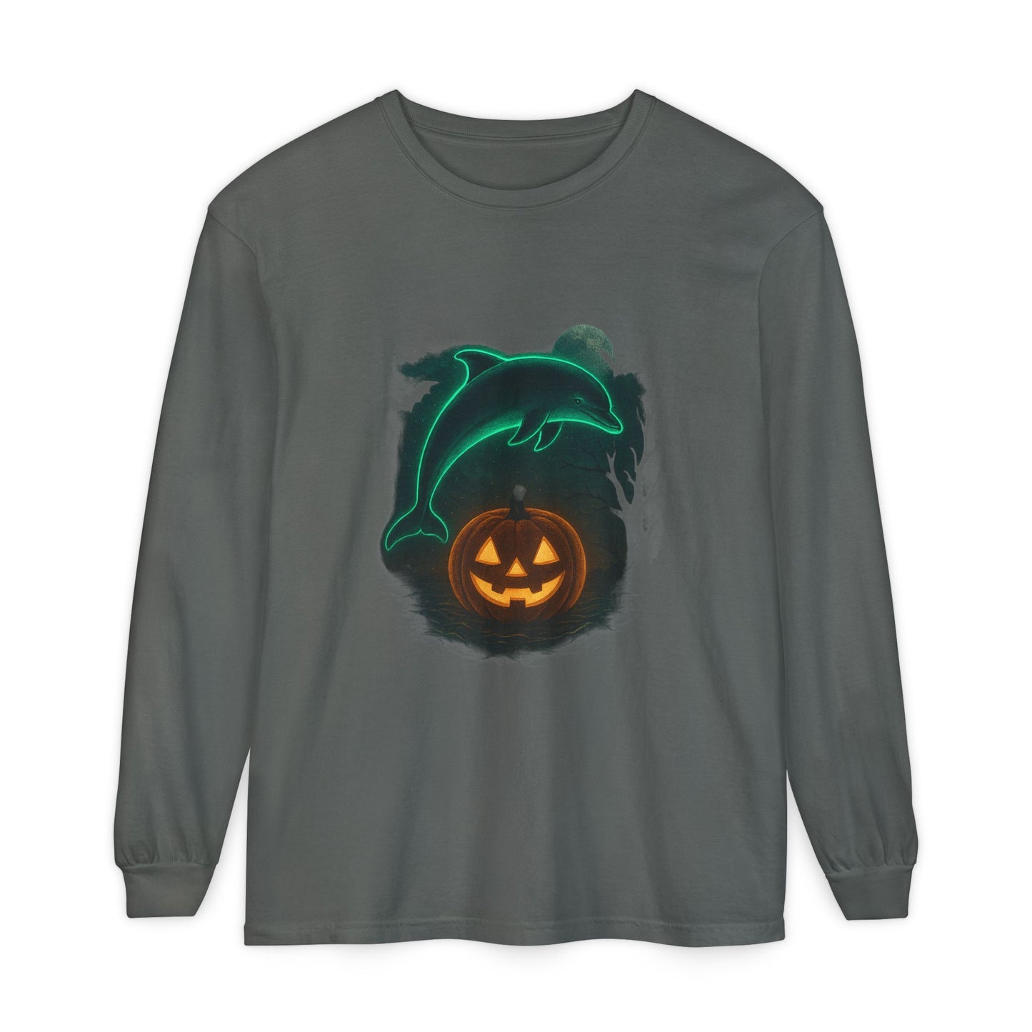 Spooky Dolphin Halloween Long Sleeve Tee