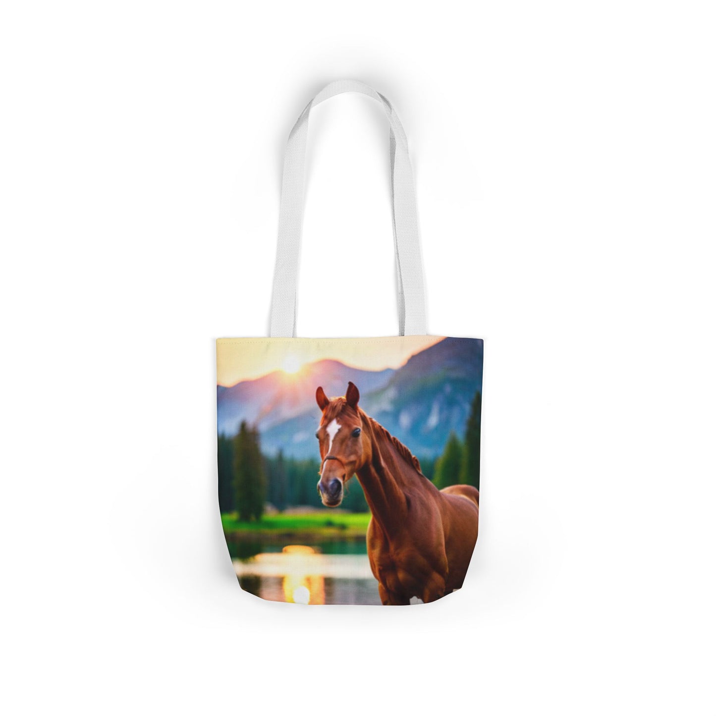 Canvas Tote Bag, 5-Color Straps (Horse)