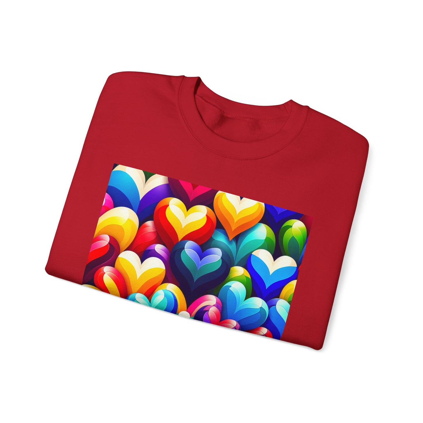 Unisex Heavy Blend™ Crewneck Sweatshirt (Colorful Hearts)