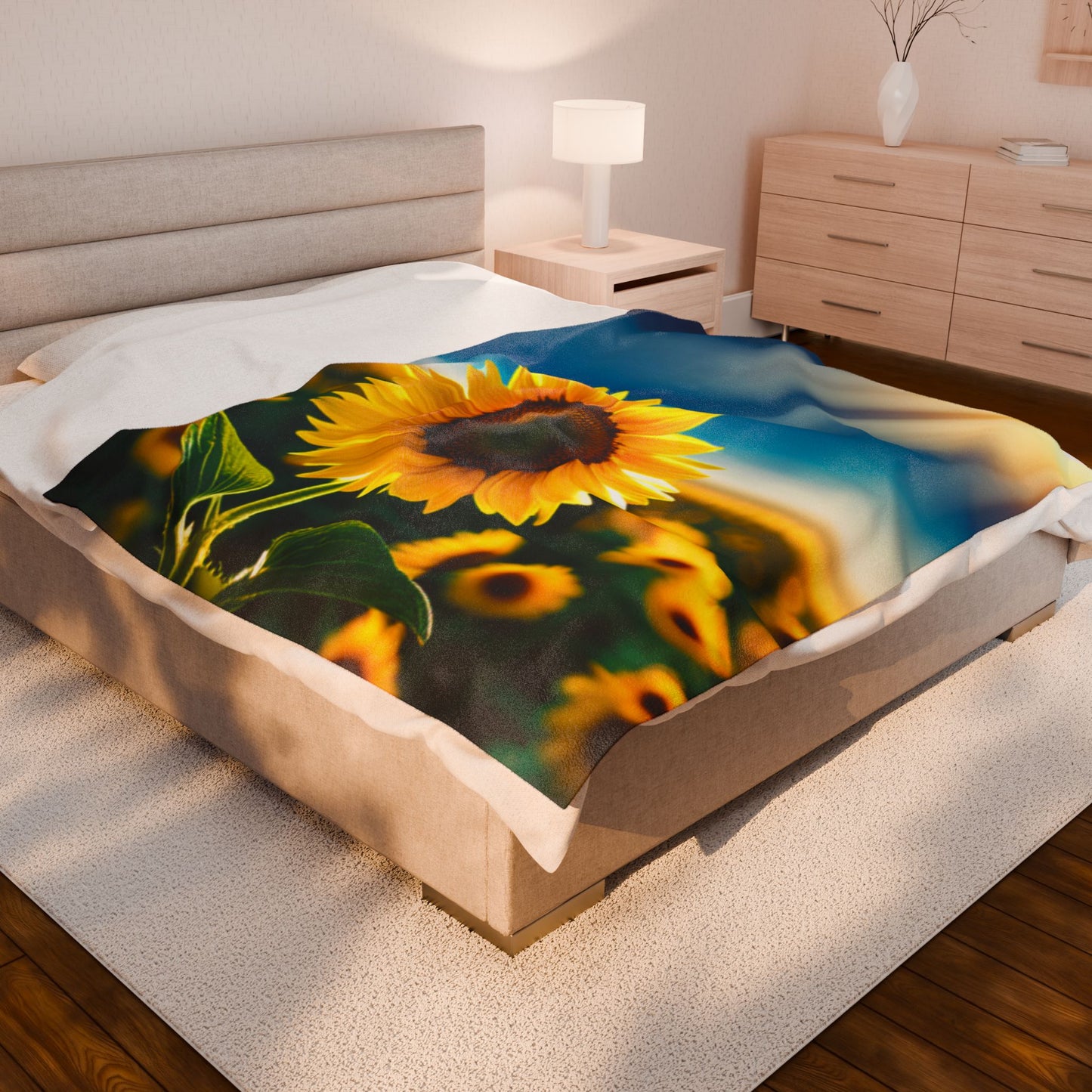 Velveteen Plush Blanket (Sunflower)