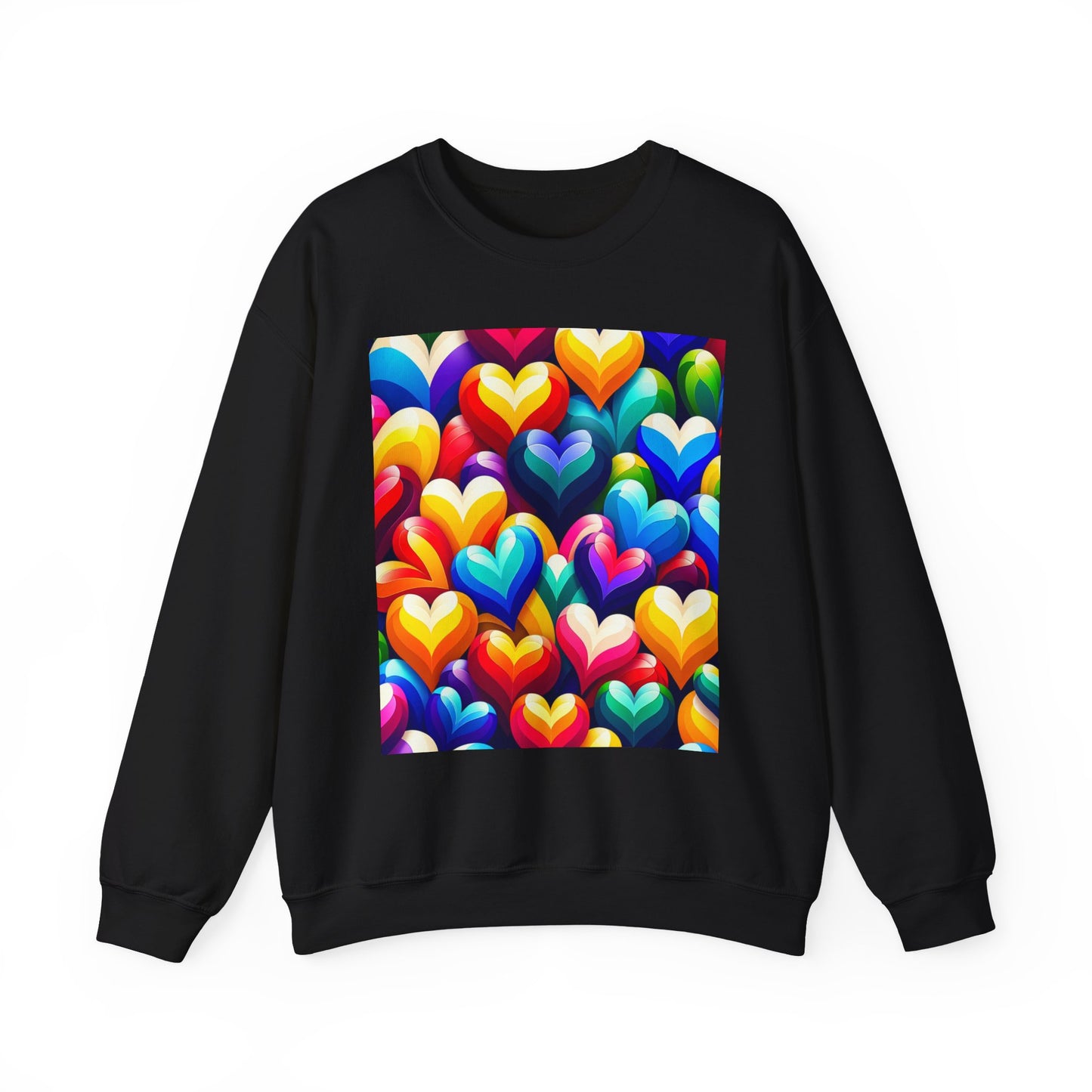Unisex Heavy Blend™ Crewneck Sweatshirt (Colorful Hearts)