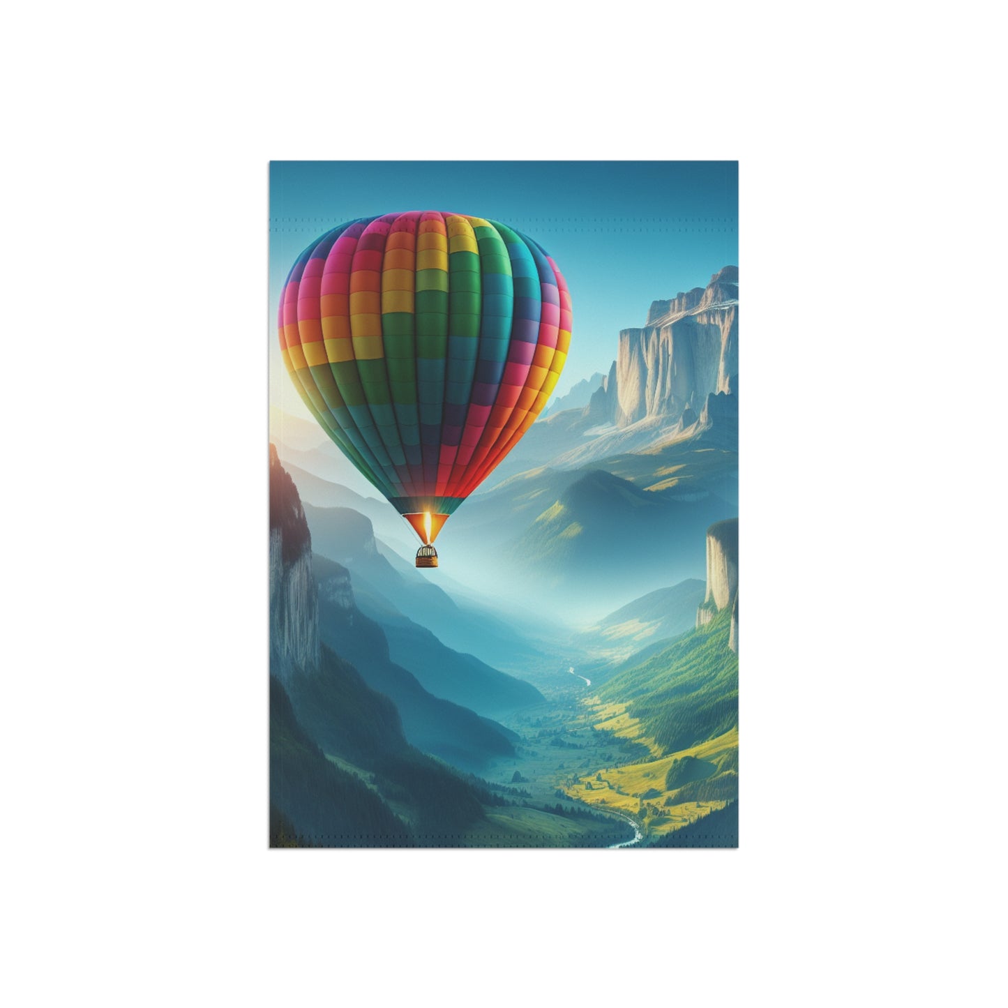 Vibrant Hot Air Balloon Garden Flag - Outdoor Wall Decor for Garden Enthusiasts